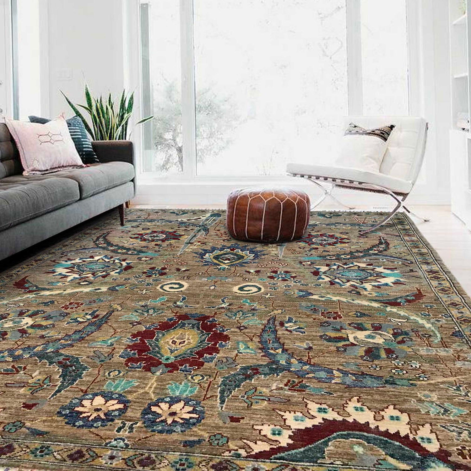 Hand knotted Contemporary Style Sultani Rug 5' 7" x 7' 9" ft / 171 x 237 cm - No. P35834