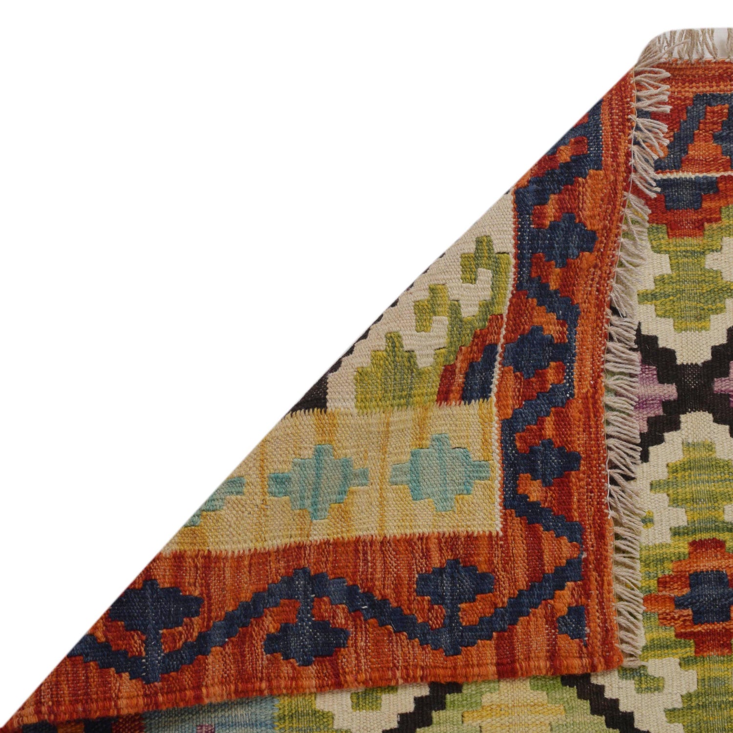 Hand Made Afghan Kilim 5' 1" x 6' 9" ft / 154 x 206 cm - No. P35839