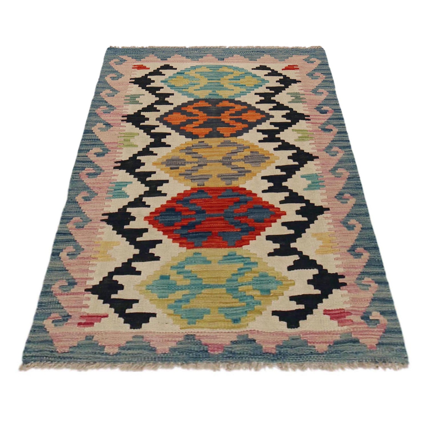 Hand Knotted Flatweave Kilim 2' 7" x 4' 3" ft / 79 x 130 cm - No. P35849