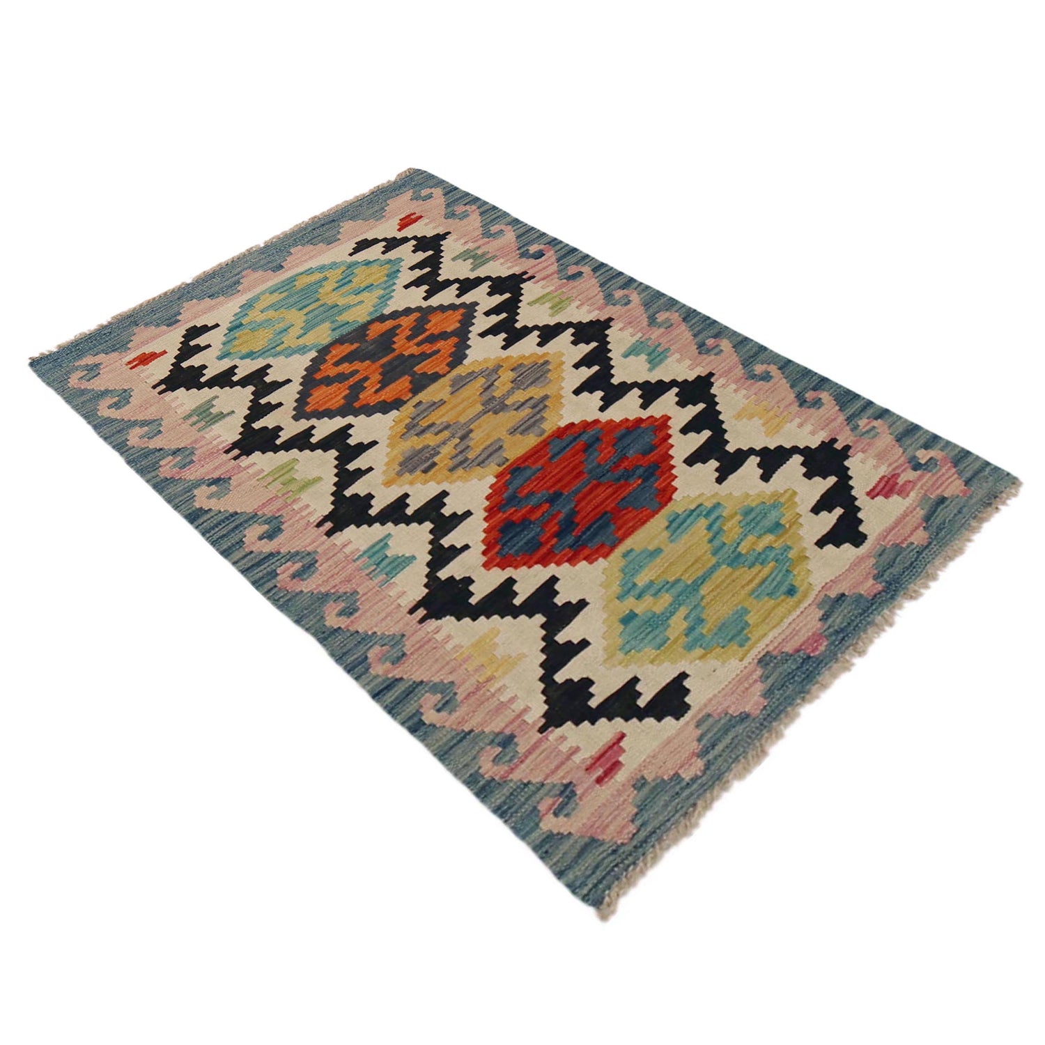 Hand Knotted Flatweave Kilim 2' 7" x 4' 3" ft / 79 x 130 cm - No. P35849