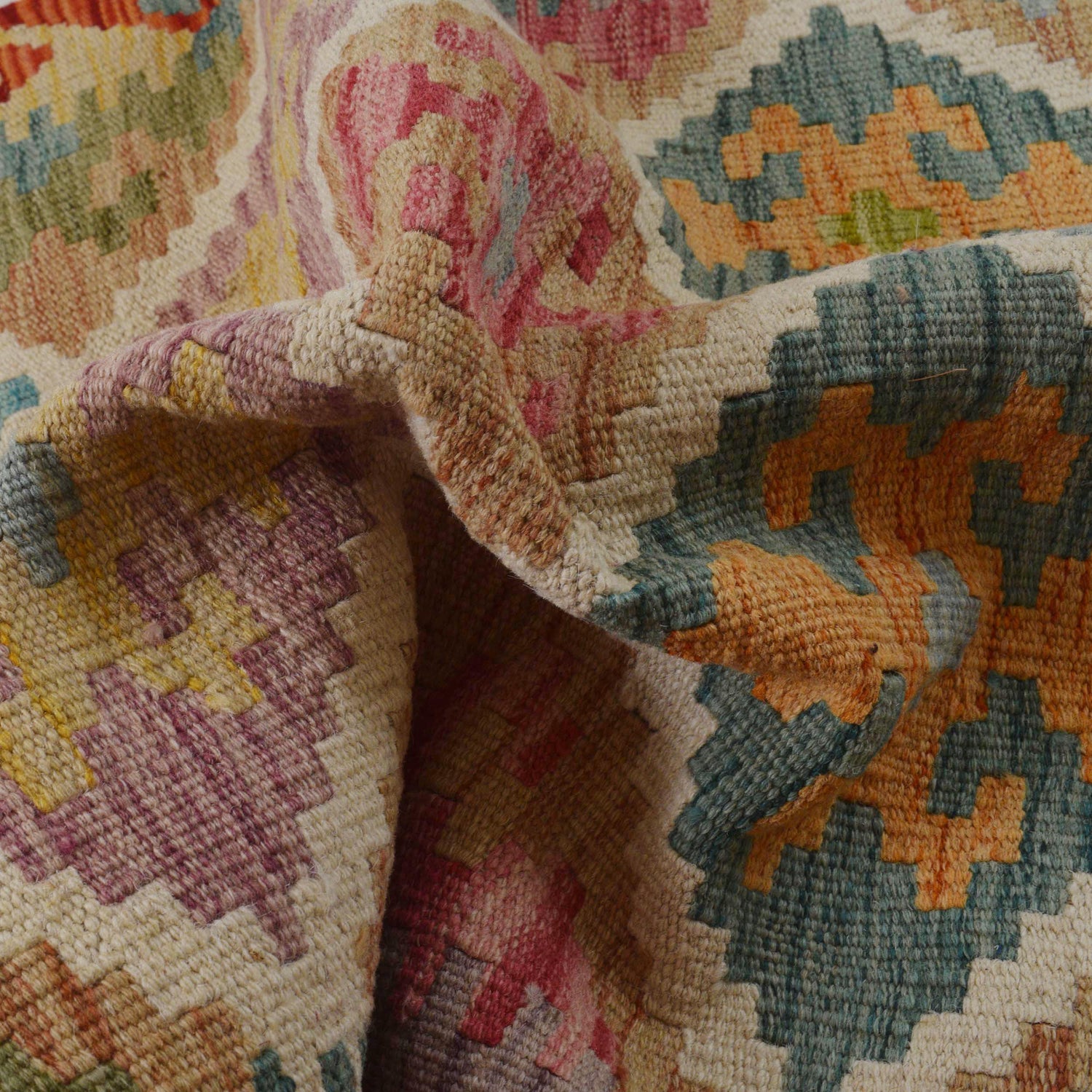 Hand Made Afghan Kilim 2' 6" x 4' 0" ft / 76 x 122 cm - No. P35851