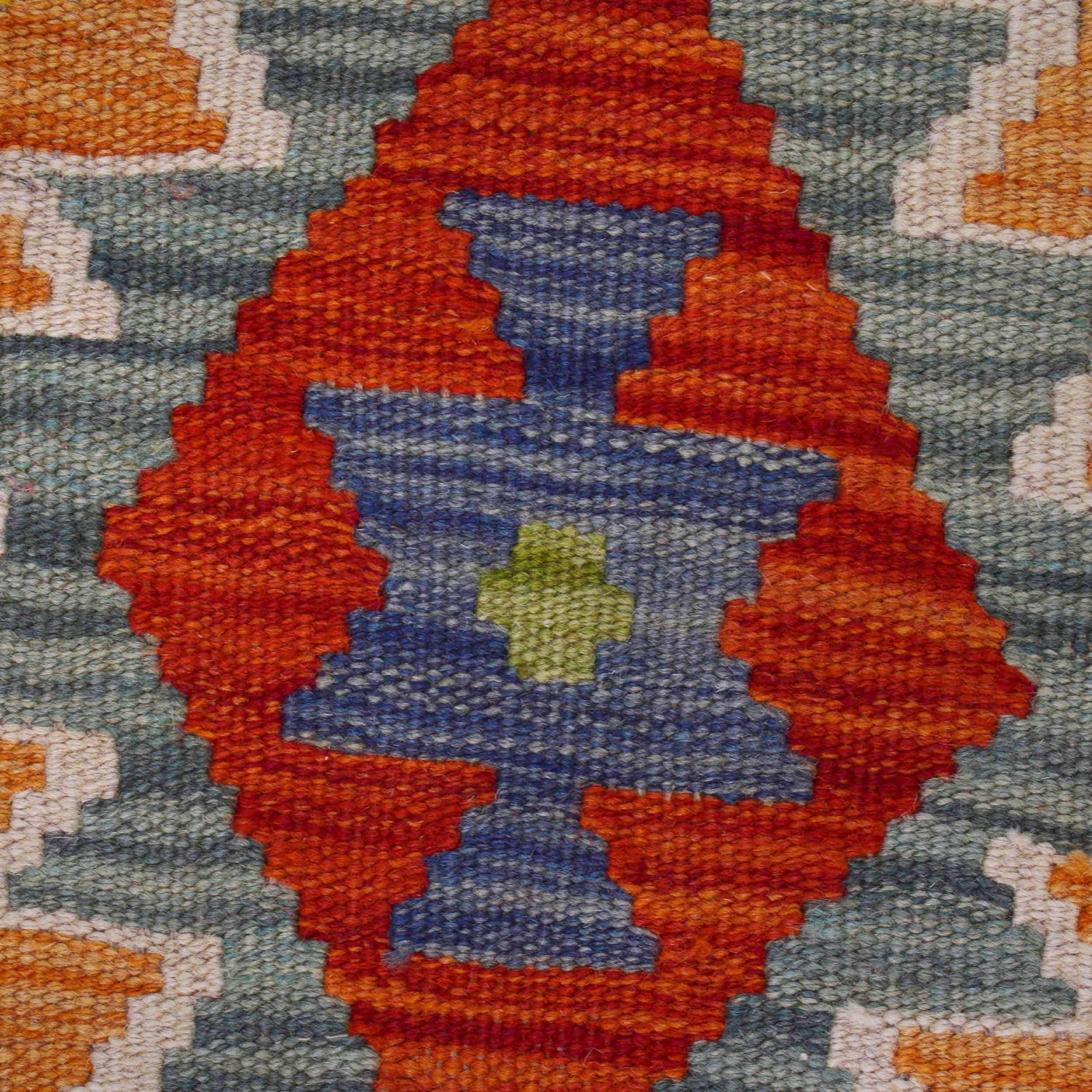 Multi Color ful Flat-Weave Wool Kilim 2' 9" x 4' 4" ft / 84 x 133 cm - No. P35852