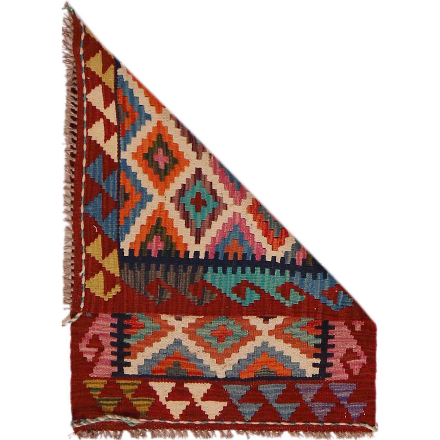 Hand Woven Wool Kelim 2' 2" x 2' 11" ft / 65 x 90 cm - No. P35954