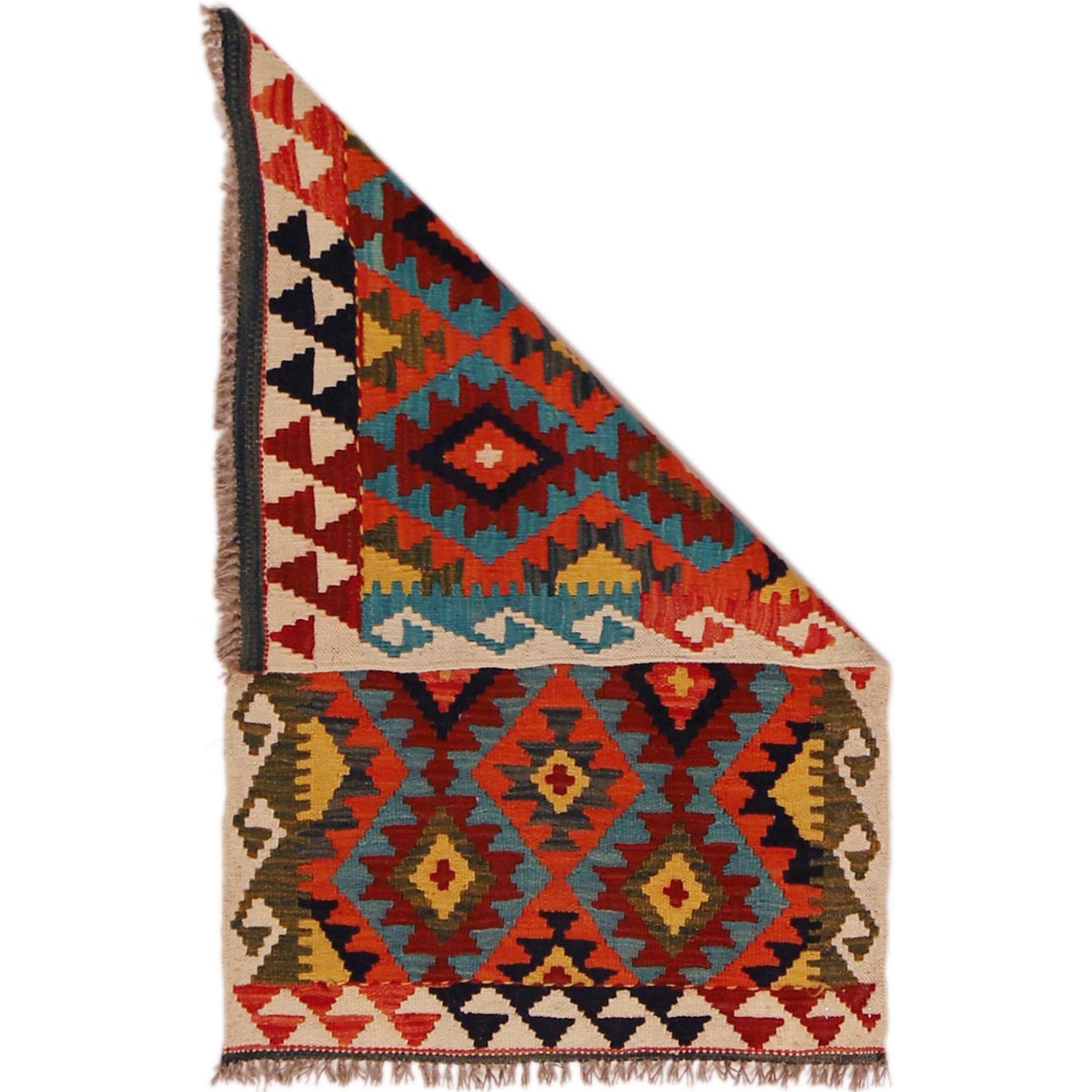 Hand Knotted Flatweave Kilim 2' 0" x 3' 4" ft / 62 x 101 cm - No. P35969