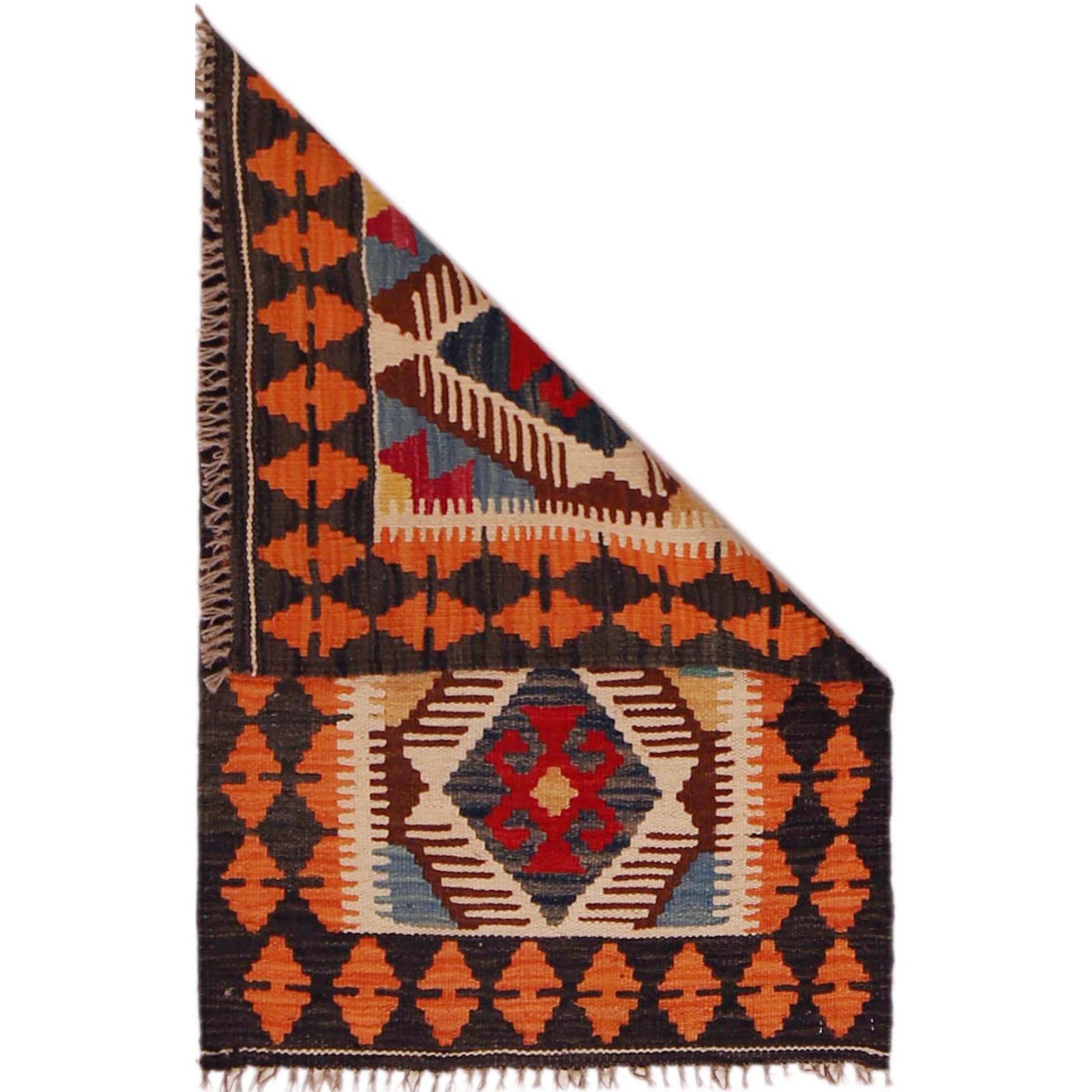 Handmade Afghan Vegetable Kilim 2' 0" x 3' 1" ft / 60 x 94 cm - No. P35982