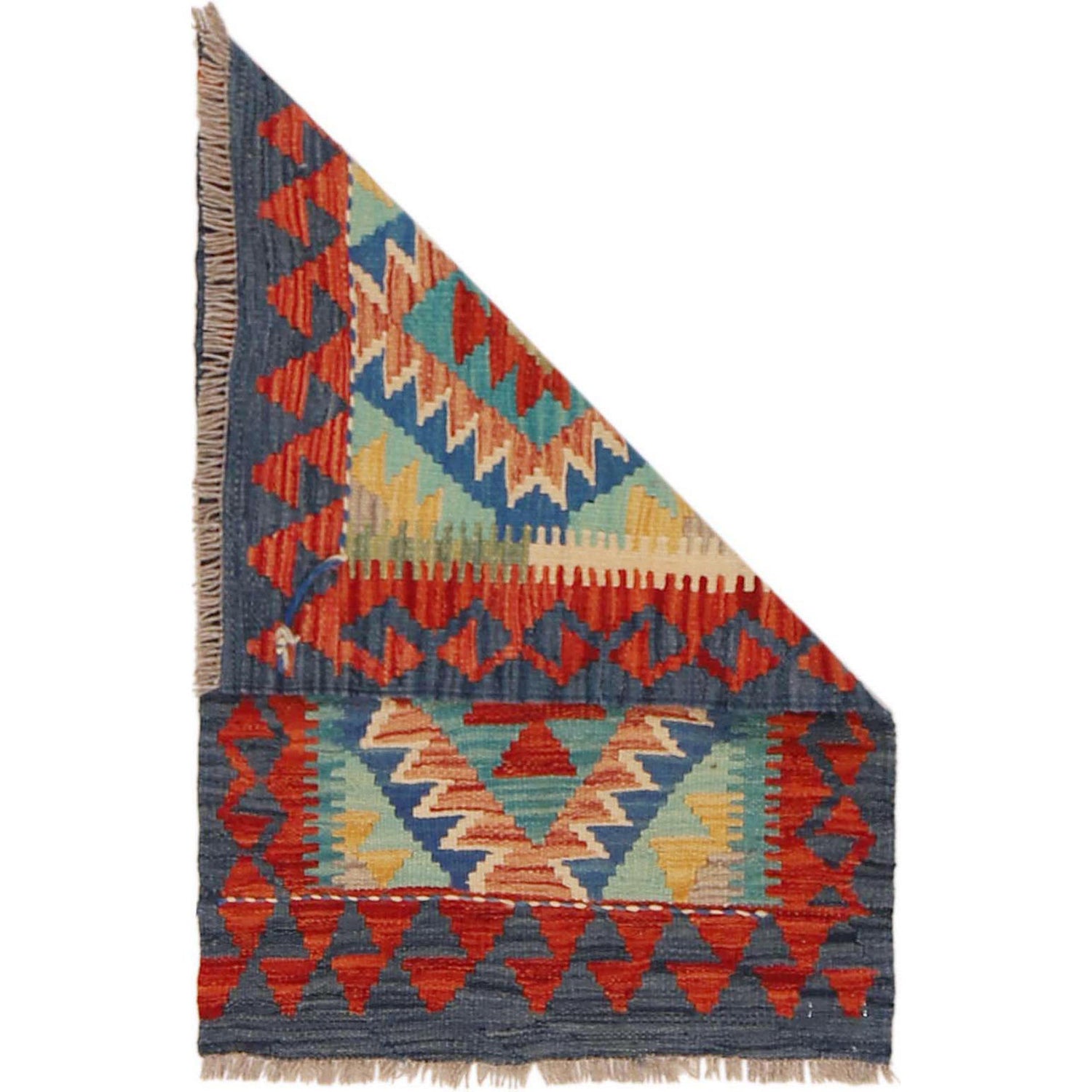Hand Knotted Flatweave Kilim 1' 10" x 2' 9" ft / 56 x 83 cm - No. P35997