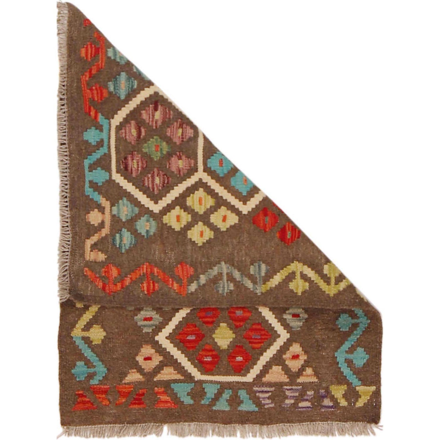 Handmade Vegetable Kilim 2' 1" x 2' 10" ft / 64 x 87 cm - No. P36001