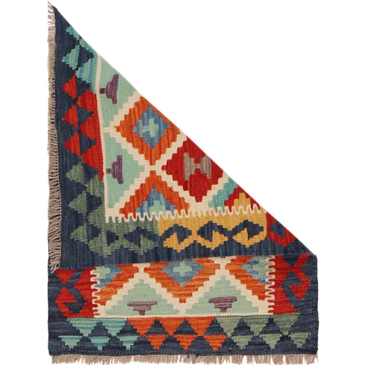 Handmade Vegetable Kelim 2' 0" x 2' 9" ft / 61 x 83 cm - No. P36002