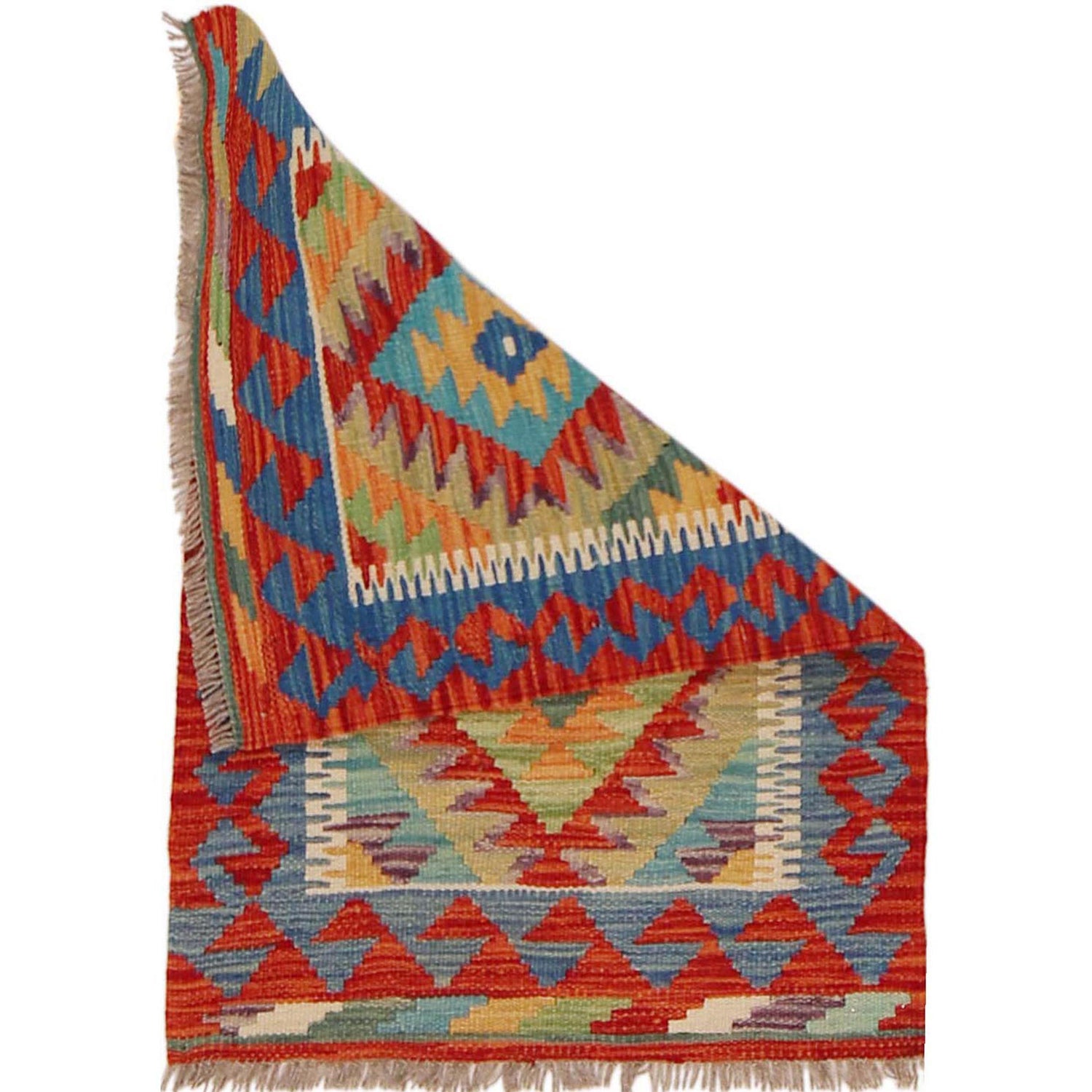Hand Knotted Flatweave Kilim 1' 10" x 2' 11" ft / 57 x 88 cm - No. P36007