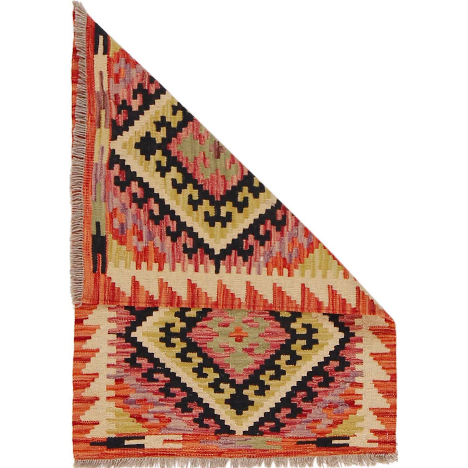 Handmade Vegetable Kilim 2' 1" x 3' 1" ft / 64 x 93 cm - No. P36029