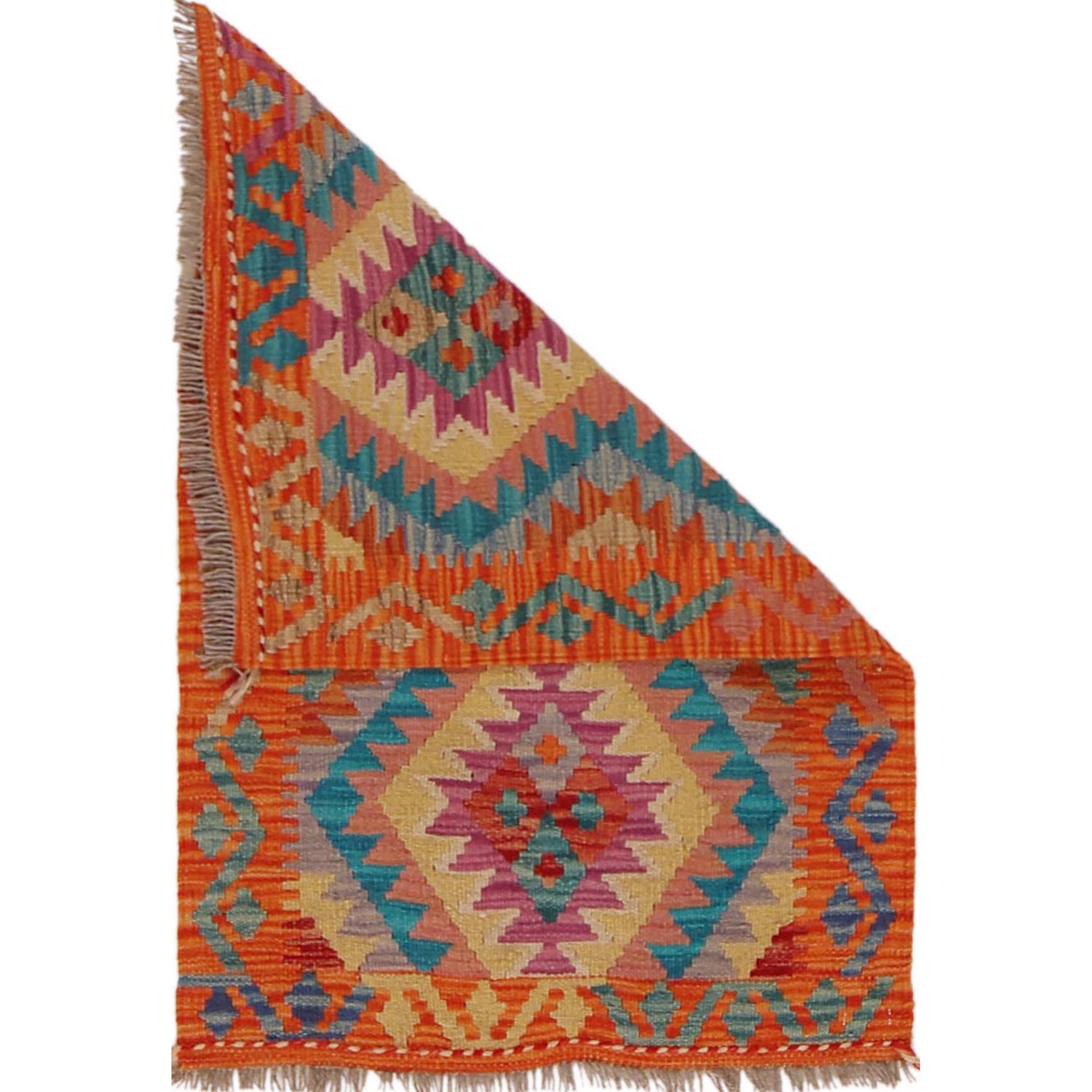 Hand Knotted Flatweave Kilim 2' 0" x 3' 2" ft / 61 x 96 cm - No. P36040