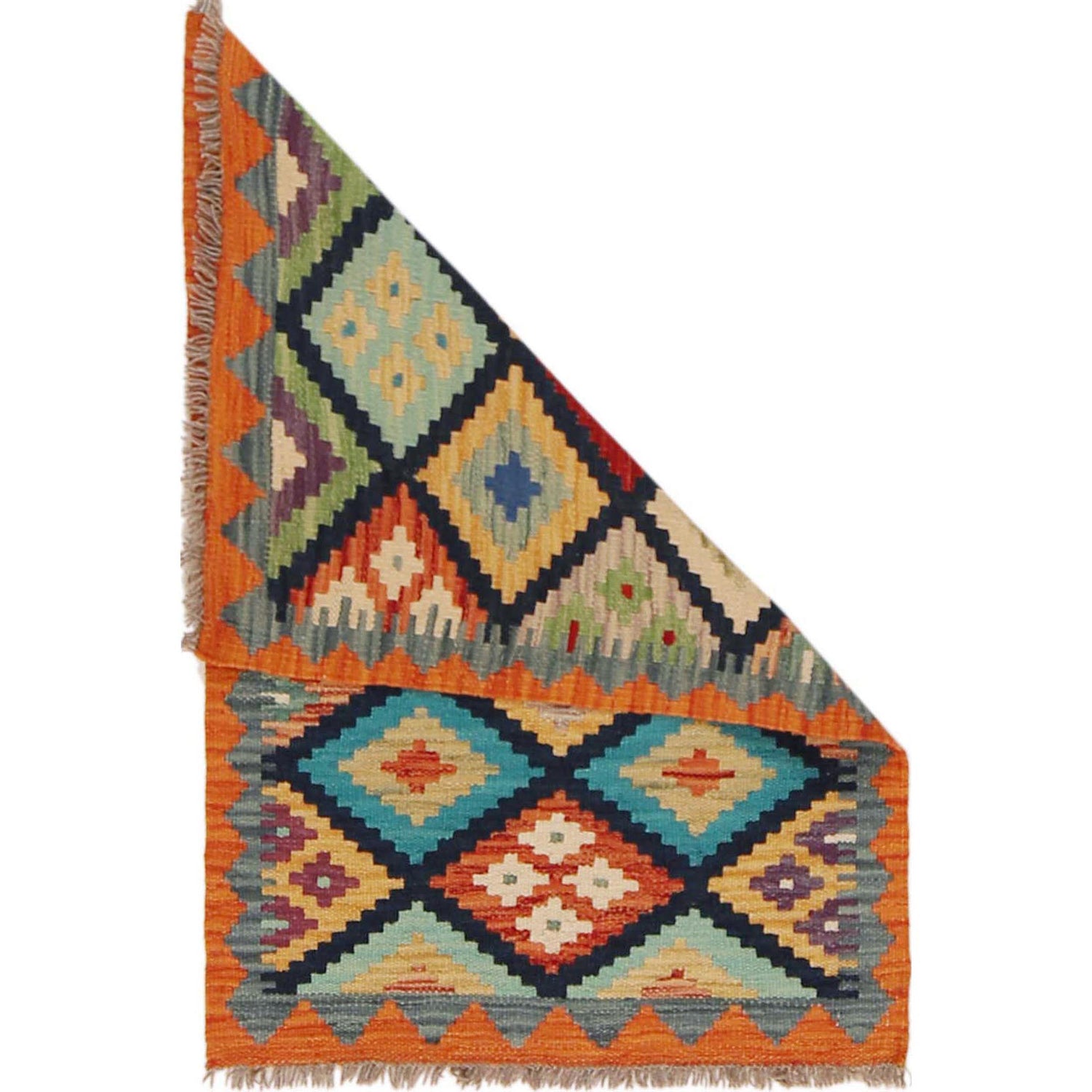 Handmade Vegetable Kelim 2' 0" x 2' 11" ft / 61 x 90 cm - No. P36047