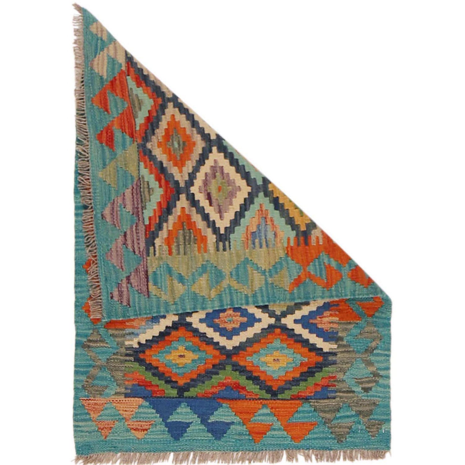 Hand Made Afghan Kilim 2' 0" x 2' 10" ft / 61 x 86 cm - No. P36057