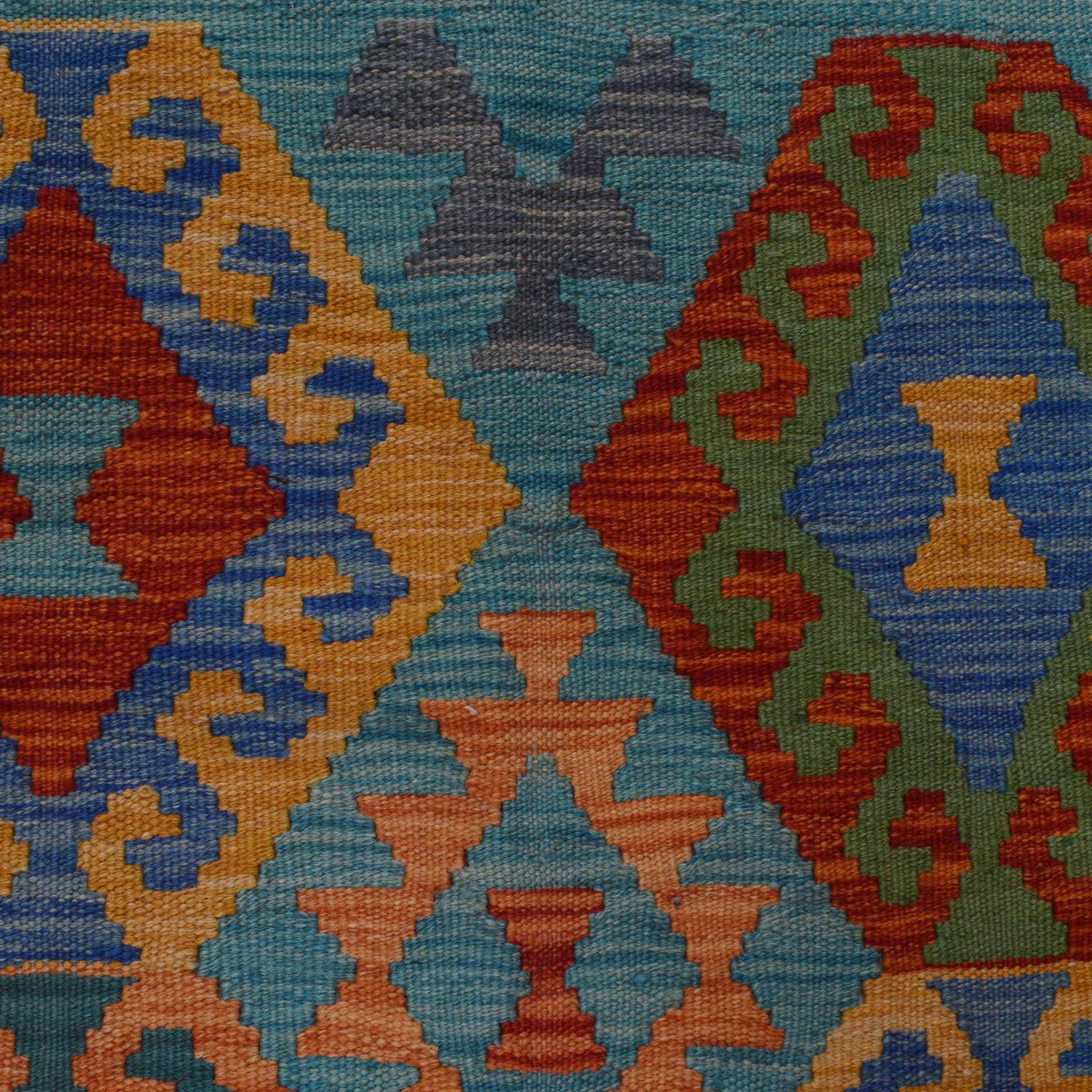 Hand Made Afghan Kilim 4' 2" x 5' 10" ft / 126 x 179 cm - No. P36116