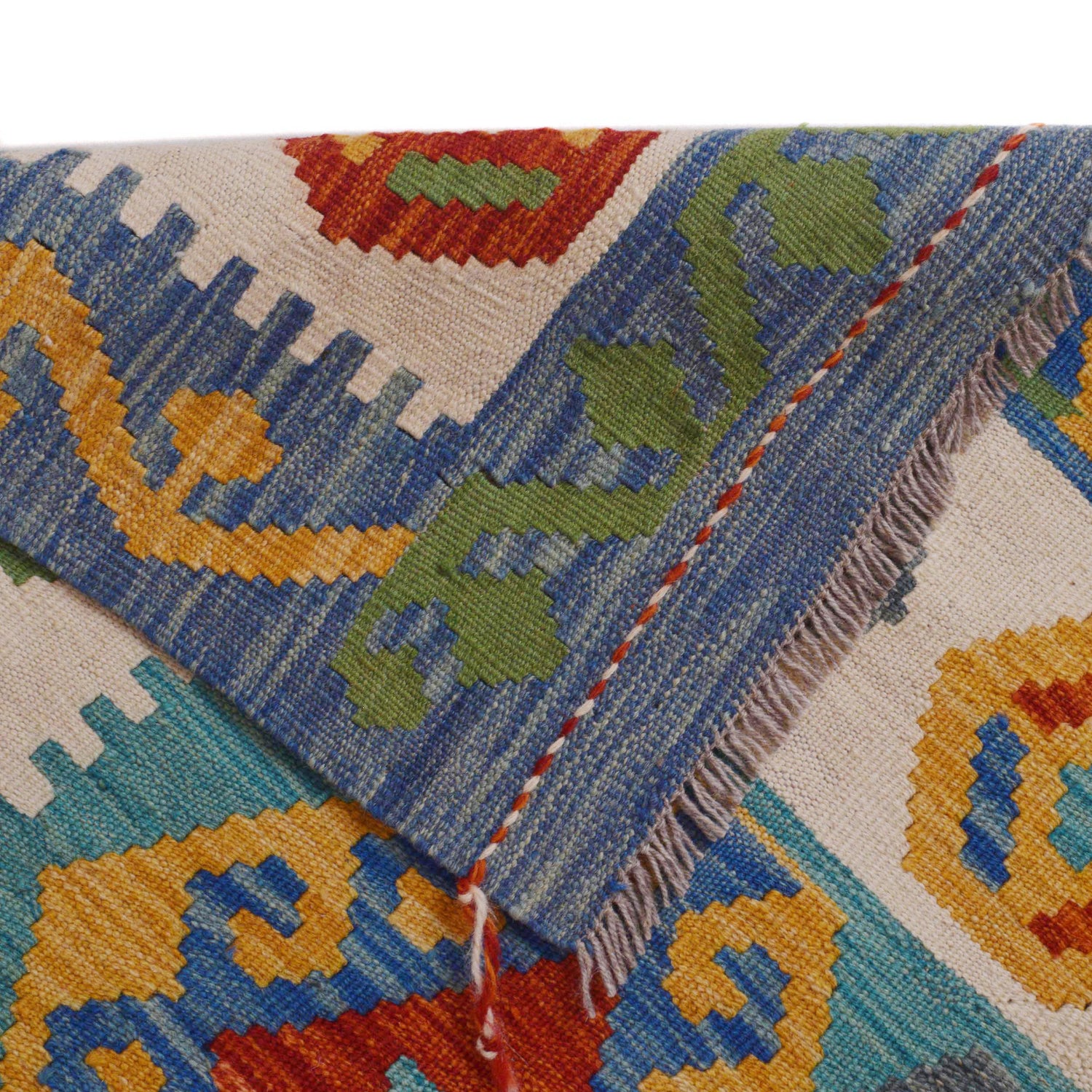 Hand Made Afghan Kilim 4' 2" x 5' 10" ft / 126 x 179 cm - No. P36116