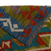Multi Color ful Flat-Weave Wool Kilim 4' 0" x 5' 7" ft / 122 x 170 cm - No. P36119