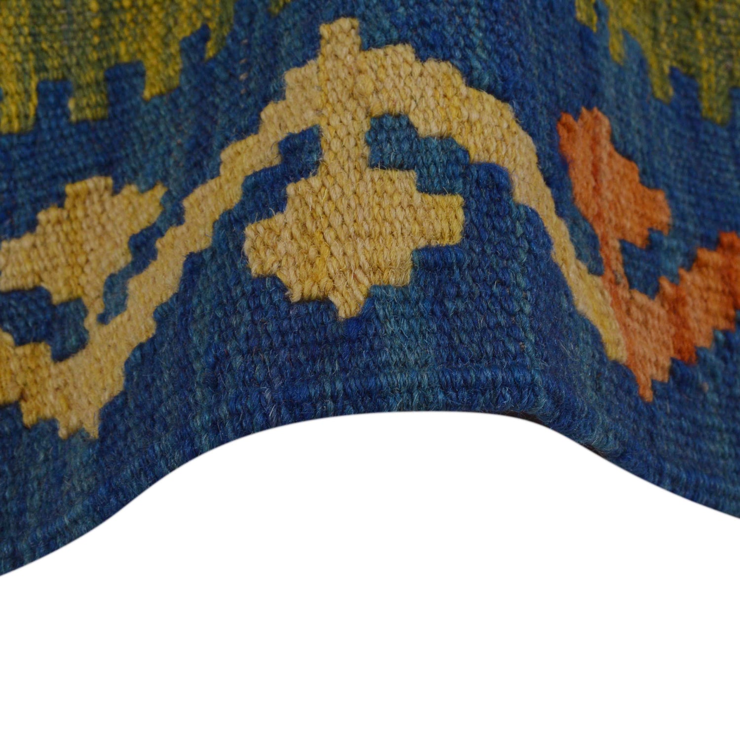 Multi Color ful Flat-Weave Wool Kilim 4' 0" x 5' 7" ft / 122 x 170 cm - No. P36119