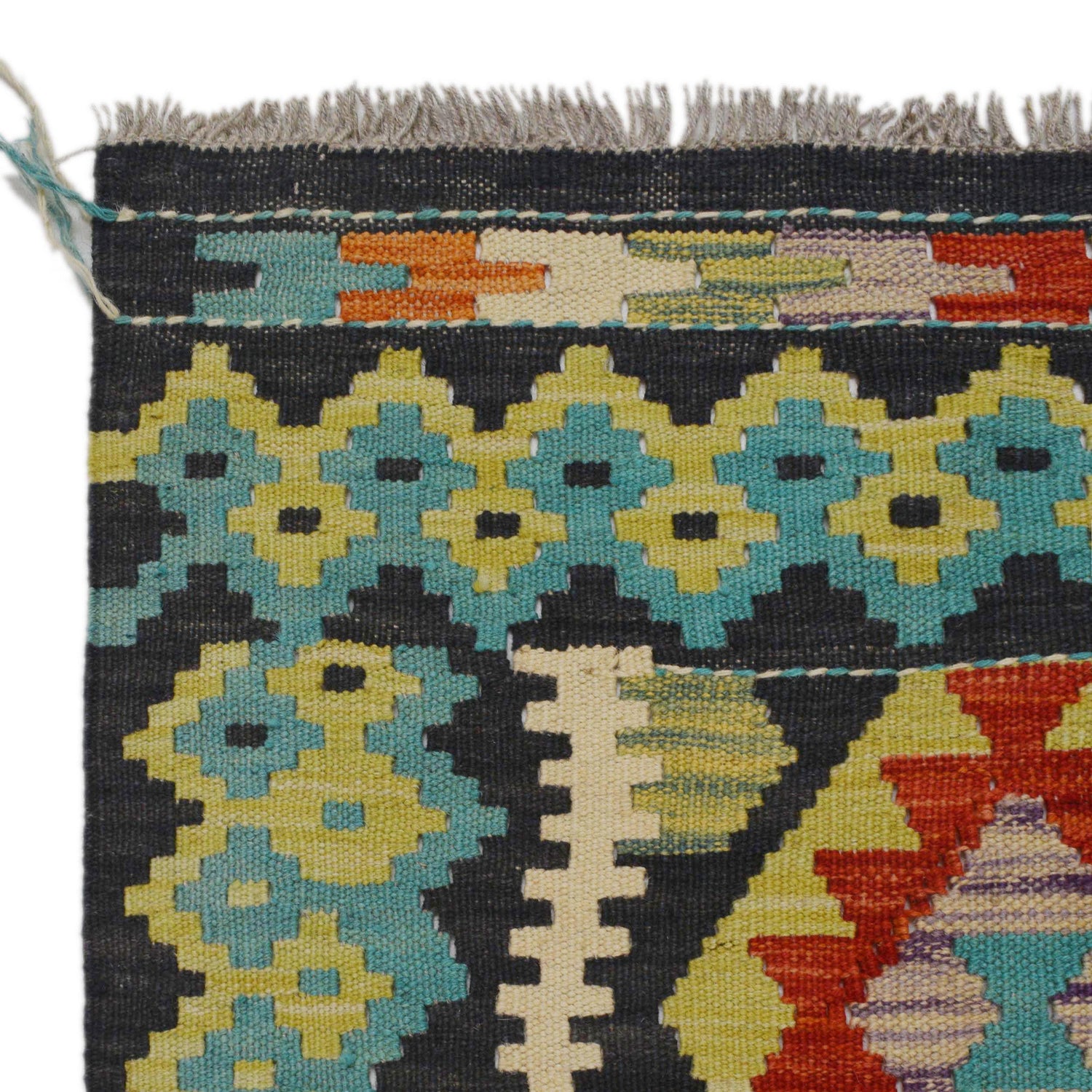 Hand Woven Wool Kelim Runner 3' 1" x 9' 8" ft / 93 x 294 cm - No. P36168
