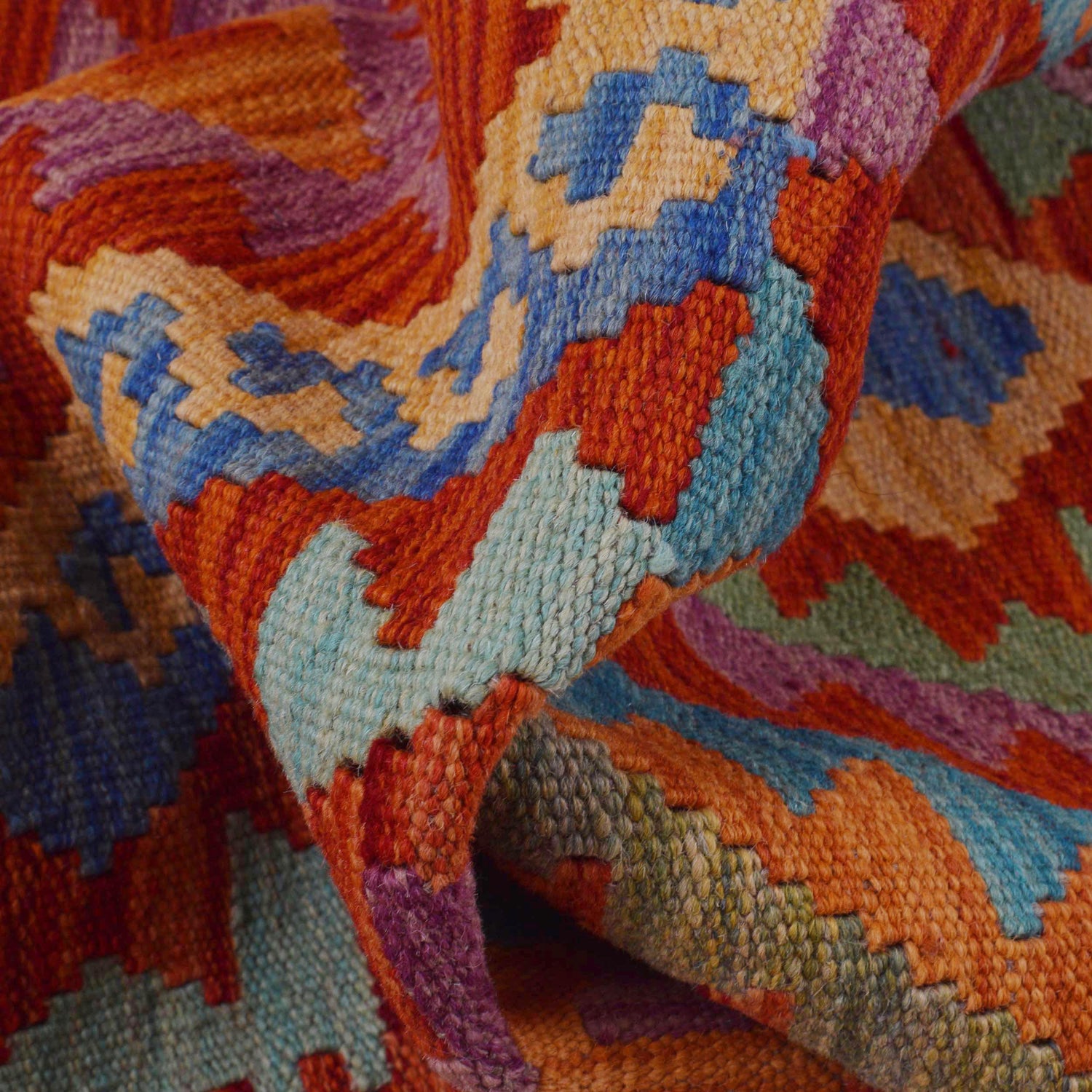 Hand Made Afghan Kilim Runner 2' 9" x 8' 5" ft / 85 x 256 cm - No. P36183