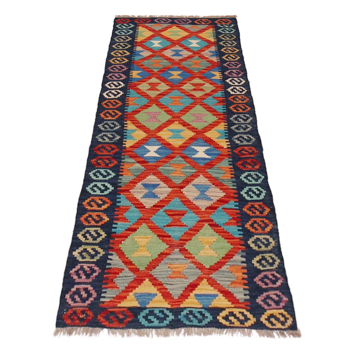 Hand Knotted Flatweave Kilim Runner 1' 9" x 4' 9"  ft / 54 x 145 cm - No. P36217