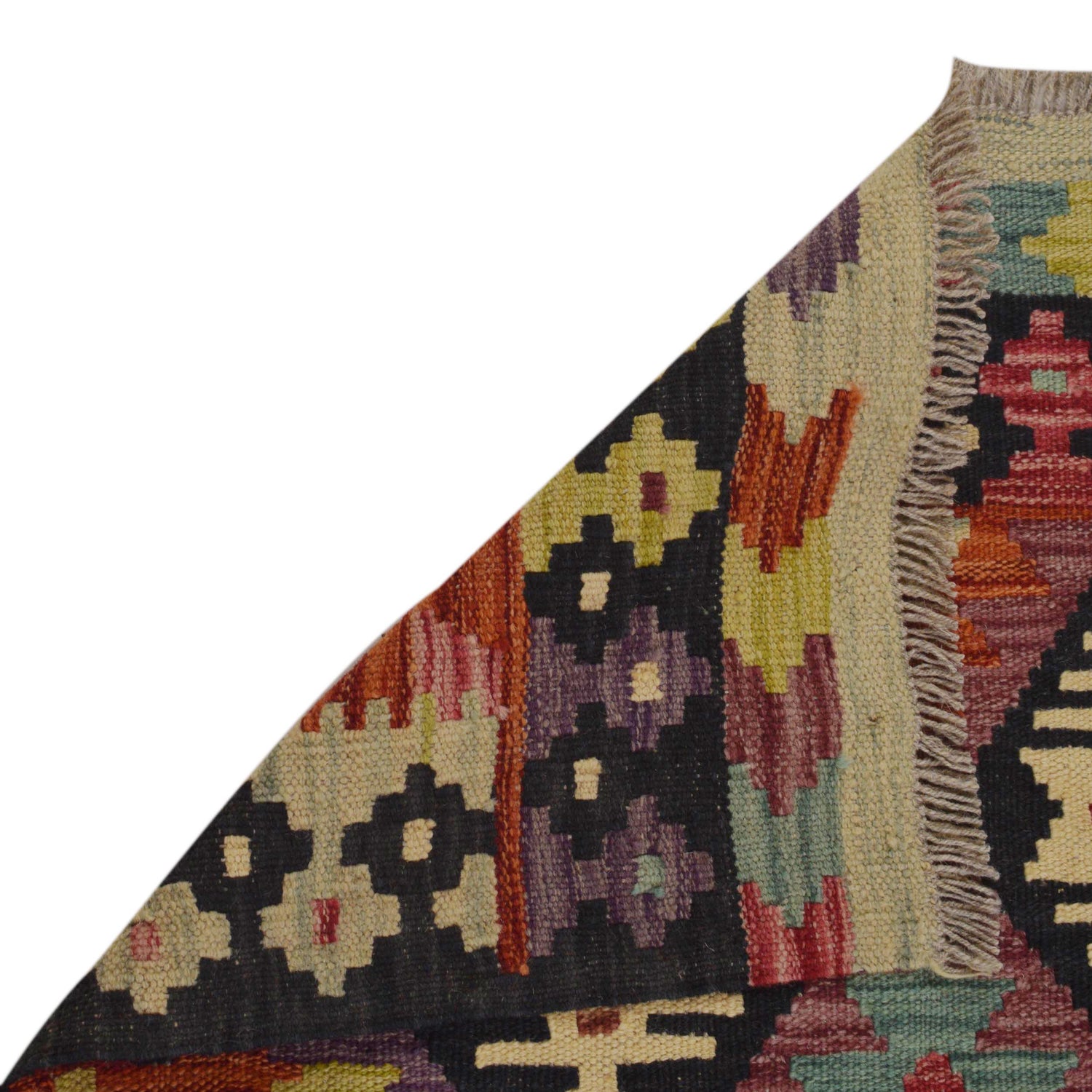 Hand Woven Wool Kelim 2' 6" x 3' 10" ft / 76 x 116 cm - No. P36240