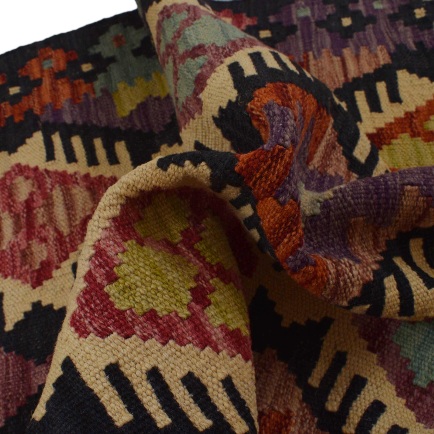 Hand Woven Wool Kelim 2' 6" x 3' 10" ft / 76 x 116 cm - No. P36240