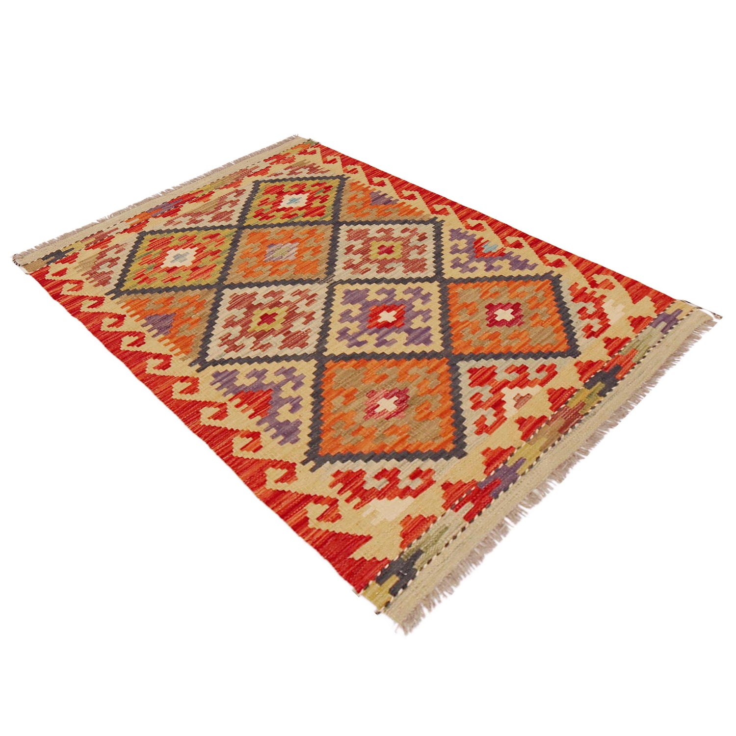 Handmade Vegetable Kilim 2' 9" x 4' 2" ft / 84 x 127 cm - No. P36249