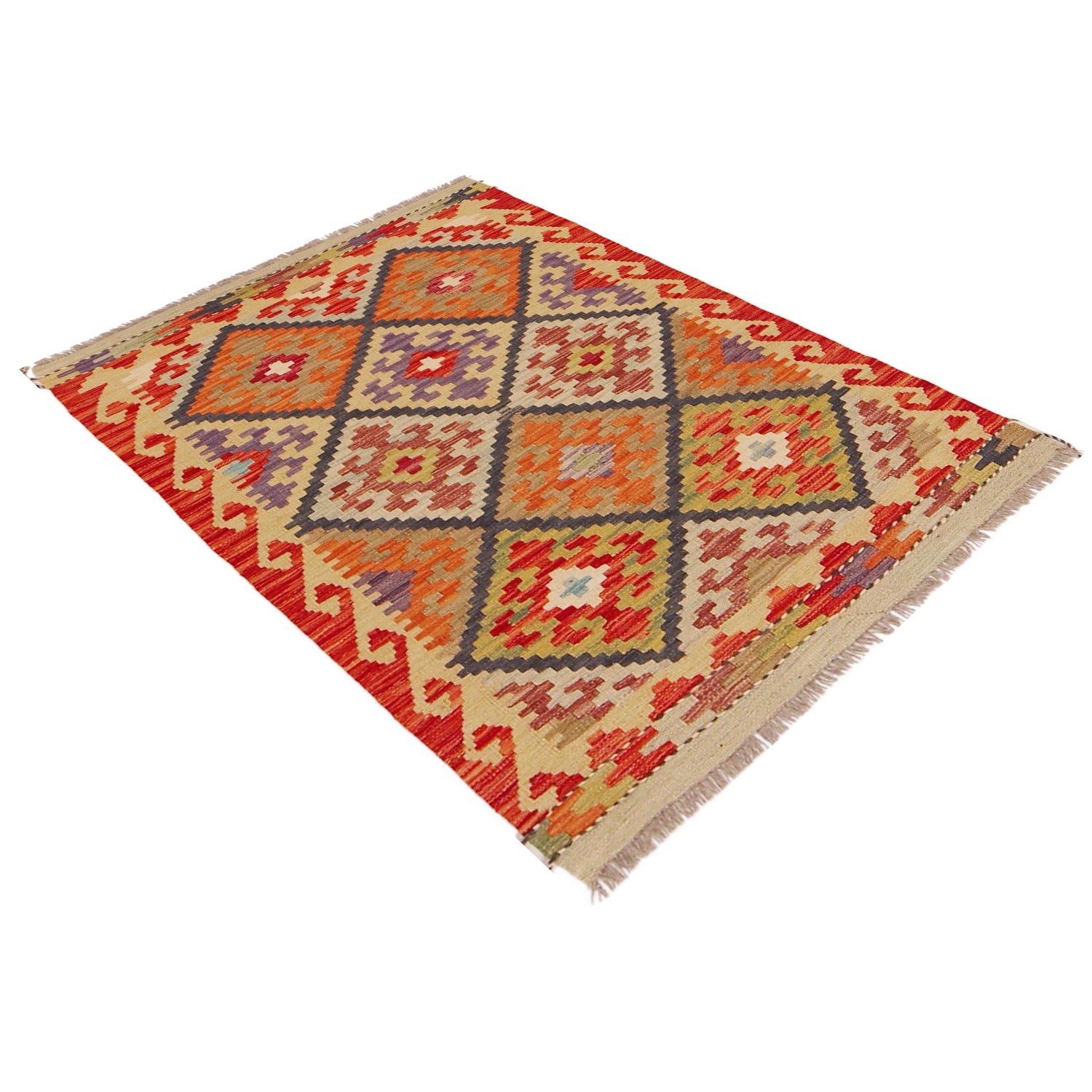 Handmade Vegetable Kilim 2' 9" x 4' 2" ft / 84 x 127 cm - No. P36249