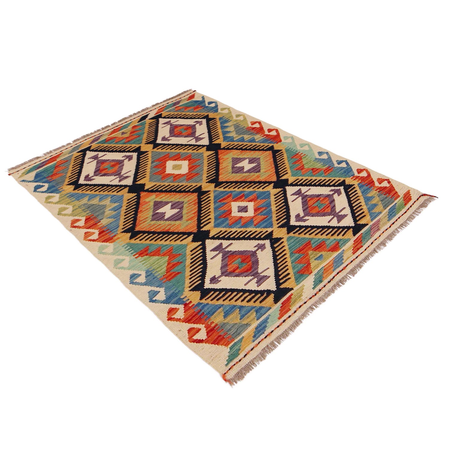 Handmade Vegetable Kilim 2' 10" x 4' 3" ft / 86 x 129 cm - No. P36256