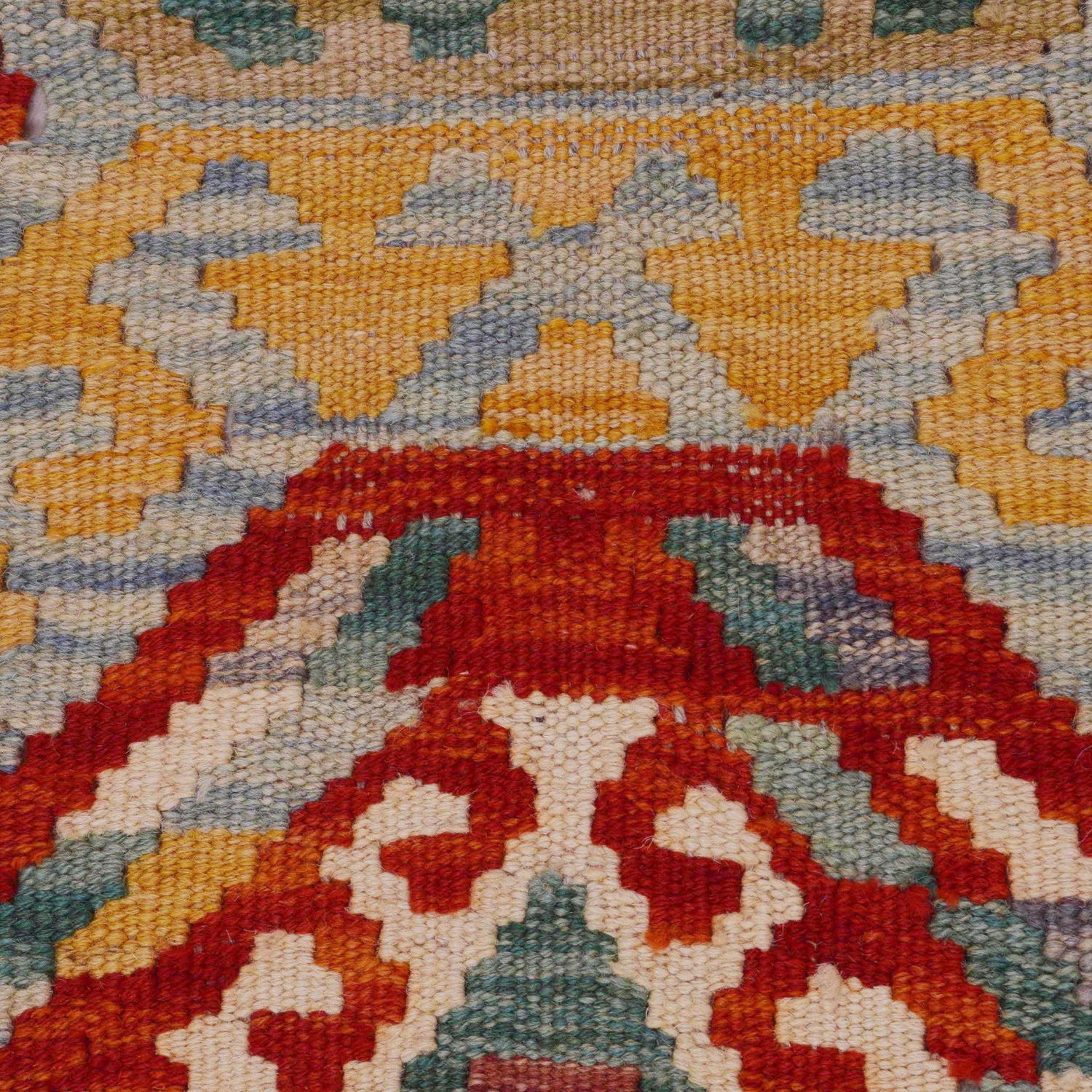 Hand Made Afghan Kilim Runner 3' 2" x 9' 4" ft / 97 x 285 cm - No. P36258