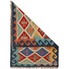Multi Color ful Flat-Weave Wool Kilim 2' 2" x 2' 11" ft / 65 x 90 cm - No. P36276