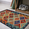 Multi Color ful Flat-Weave Wool Kilim 2' 2" x 2' 11" ft / 65 x 90 cm - No. P36276