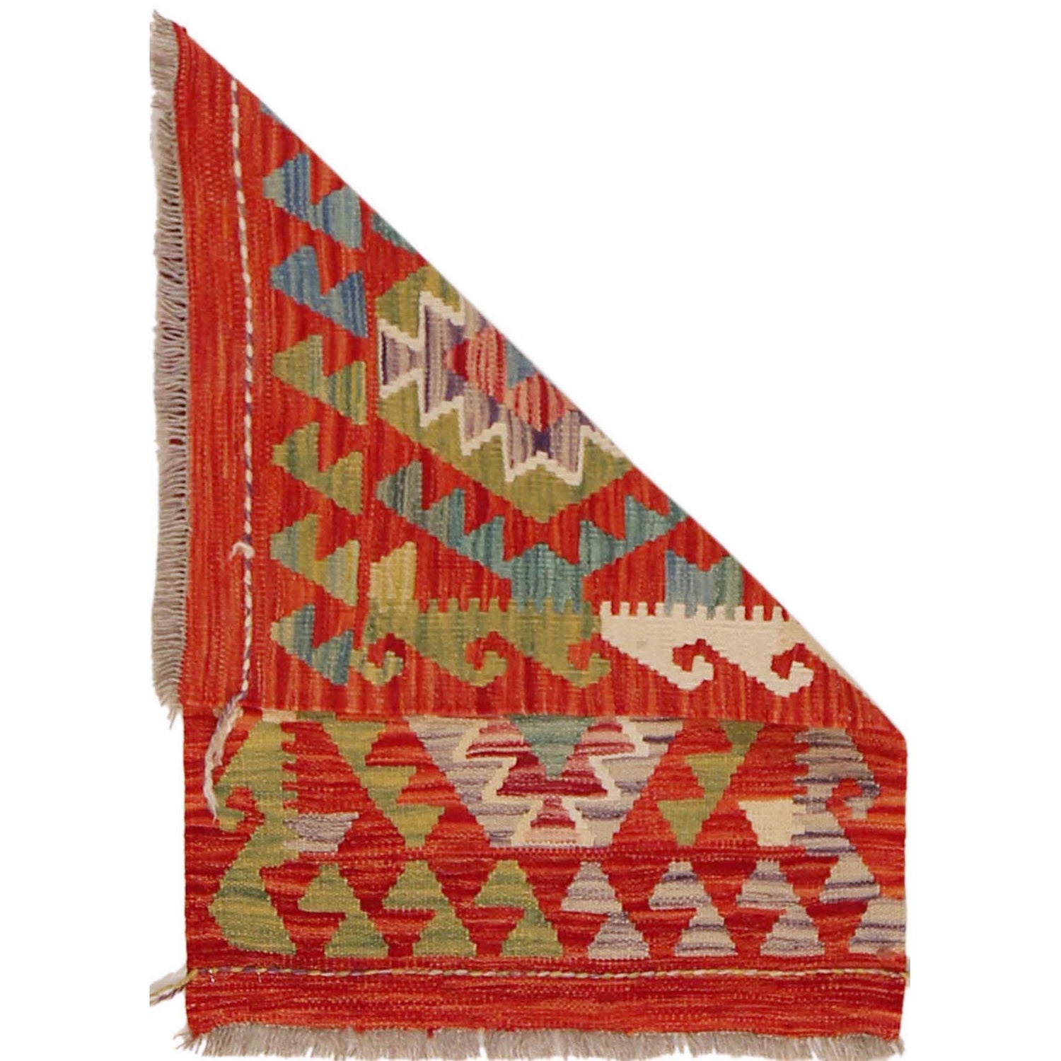 Multi Color ful Flat-Weave Wool Kilim 2' 0" x 2' 10" ft / 62 x 87 cm - No. P36286
