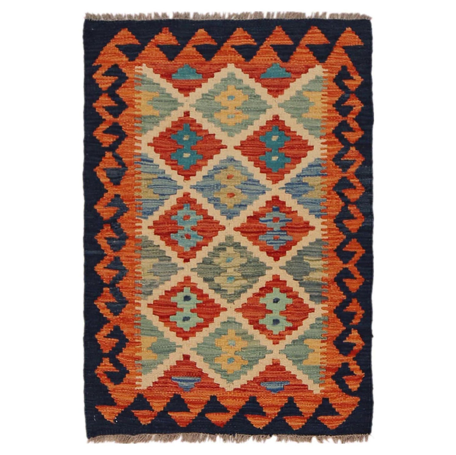 Handmade Vegetable Kilim 2' 0" x 3' 1" ft / 61 x 93 cm - No. P36287