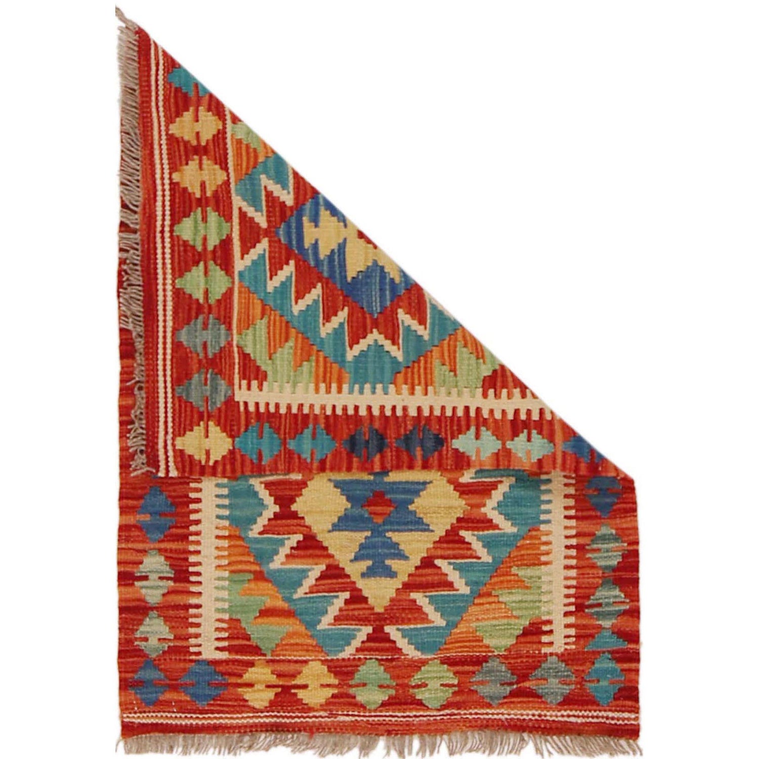 Hand Knotted Flatweave Kilim 2' 0" x 2' 10" ft / 60 x 87 cm - No. P36293