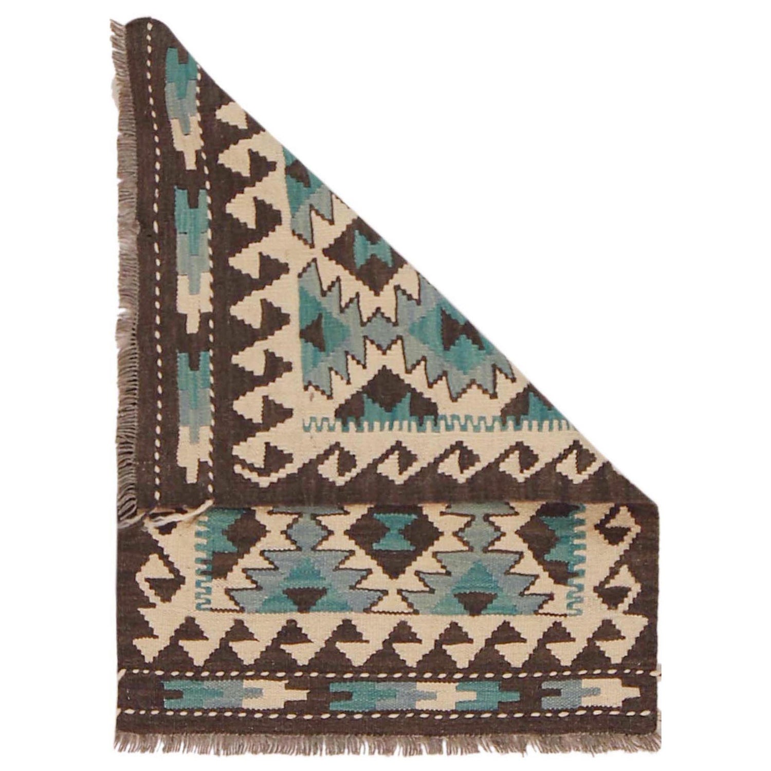 Hand Made Afghan Kilim 2' 1" x 2' 11" ft / 63 x 90 cm - No. P36305