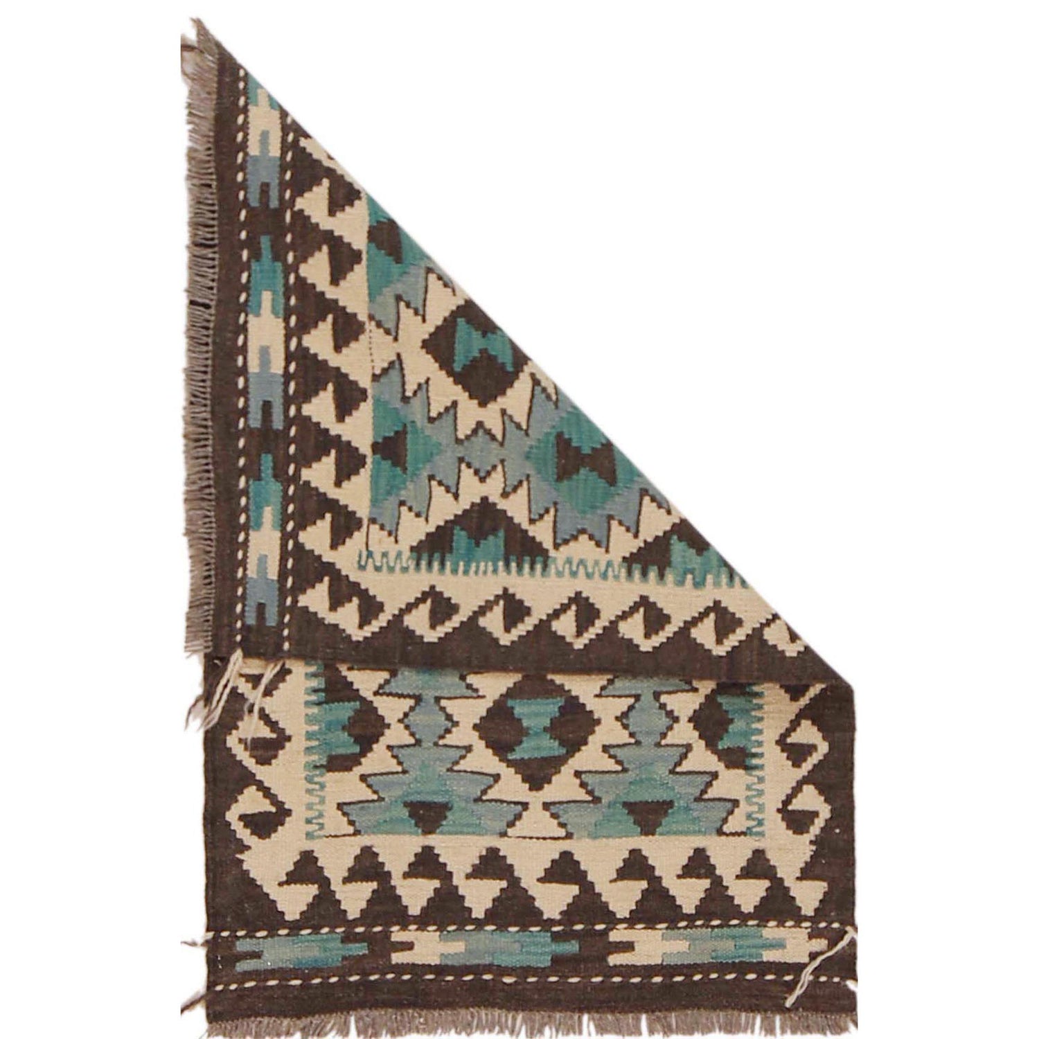 Hand Woven Wool Kelim 2' 0" x 3' 0" ft / 60 x 91 cm - No. P36314