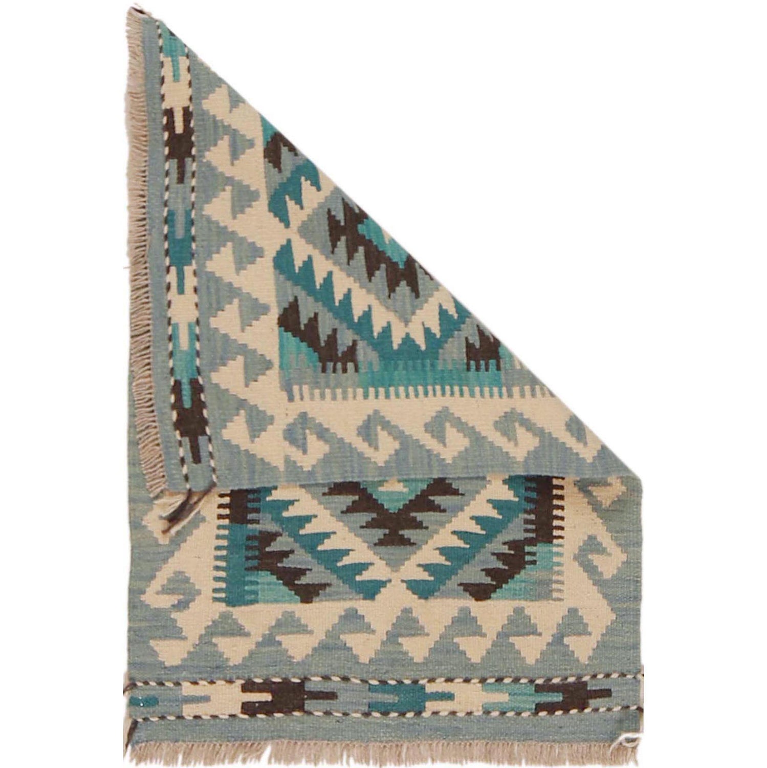 Handmade Afghan Vegetable Kilim 2' 0" x 2' 10" ft / 60 x 87 cm - No. P36318