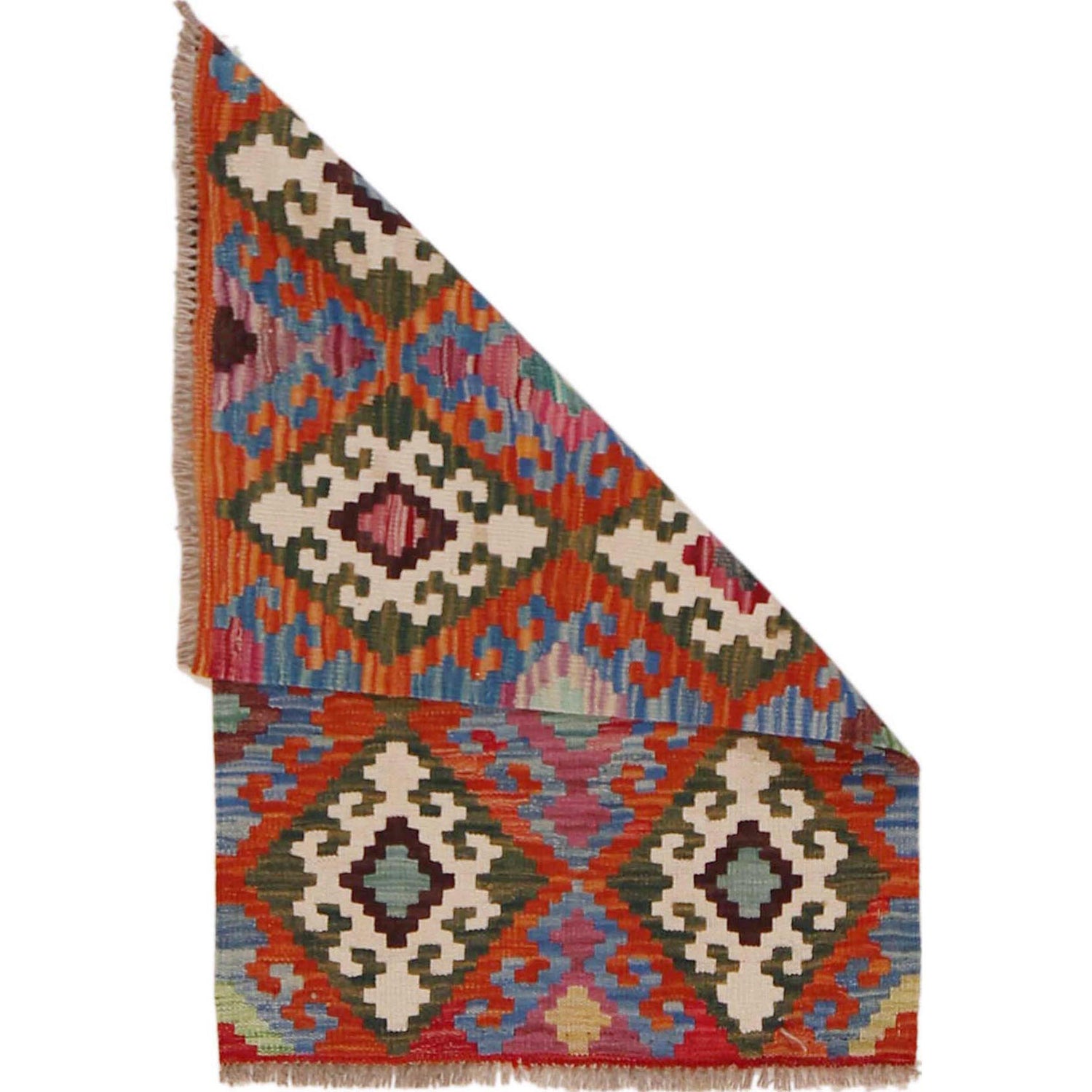 Hand Made Afghan Kilim 2' 0" x 3' 0" ft / 61 x 91 cm - No. P36473