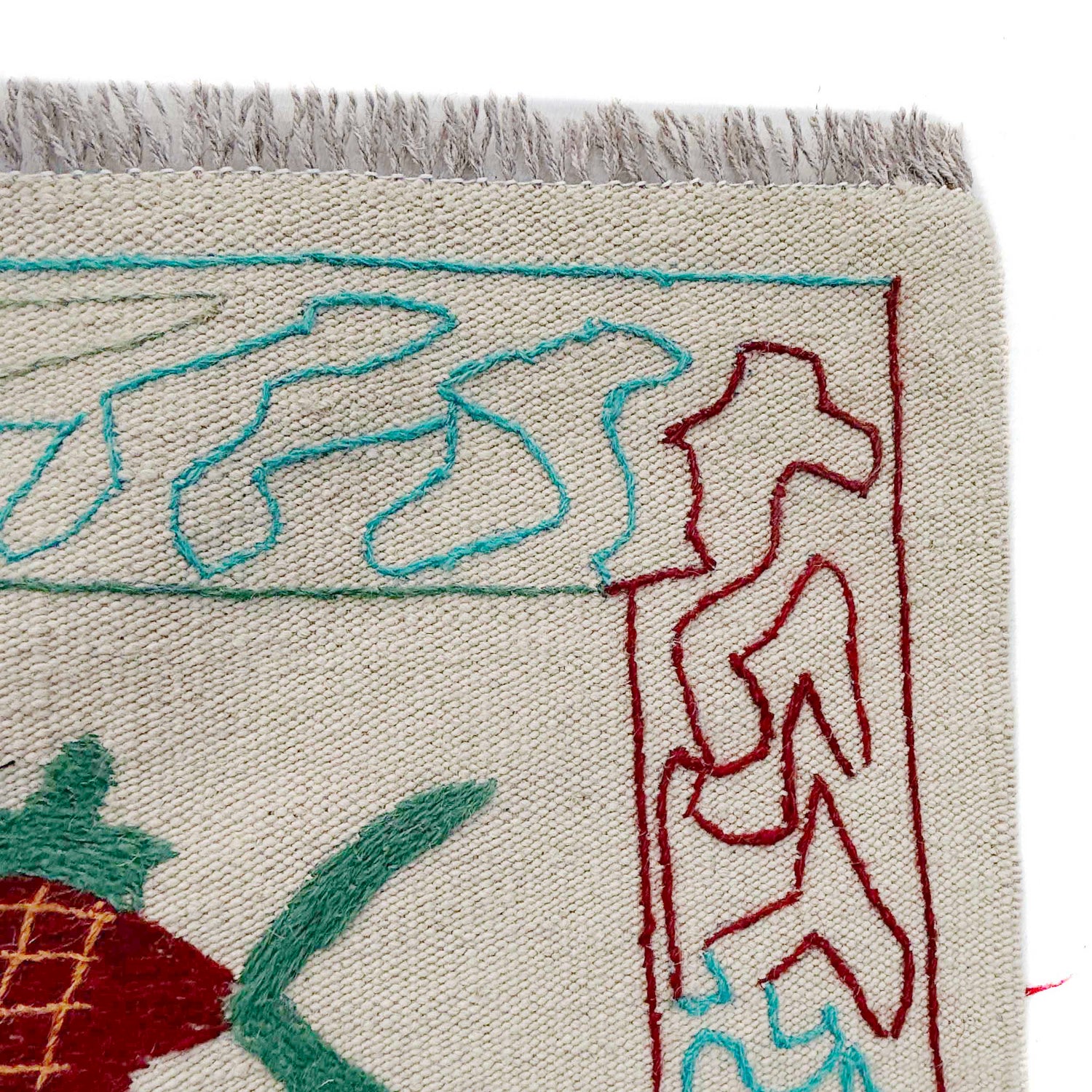 Design Embroidery Kilim 6' 4" x 9' 10" ft / 193 x 299 cm - No. P36863
