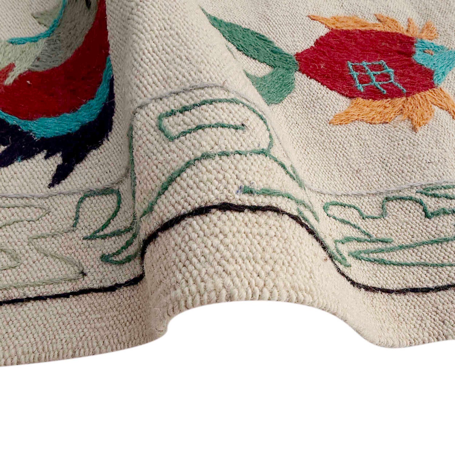 Design Embroidery Kilim 6' 4" x 9' 10" ft / 193 x 299 cm - No. P36863