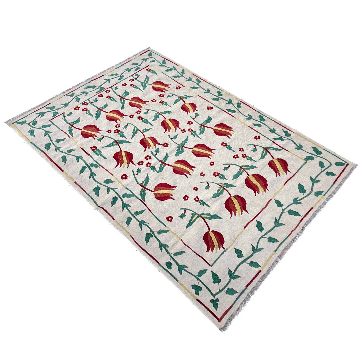 Hand Made Embroidery Kilim 5' 7" x 7' 10" ft / 169 x 240 cm - No. P36864