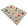 Hand Knotted Embroidery Kelim 3' 8" x 6' 2" ft / 113 x 189 cm - No. P36868
