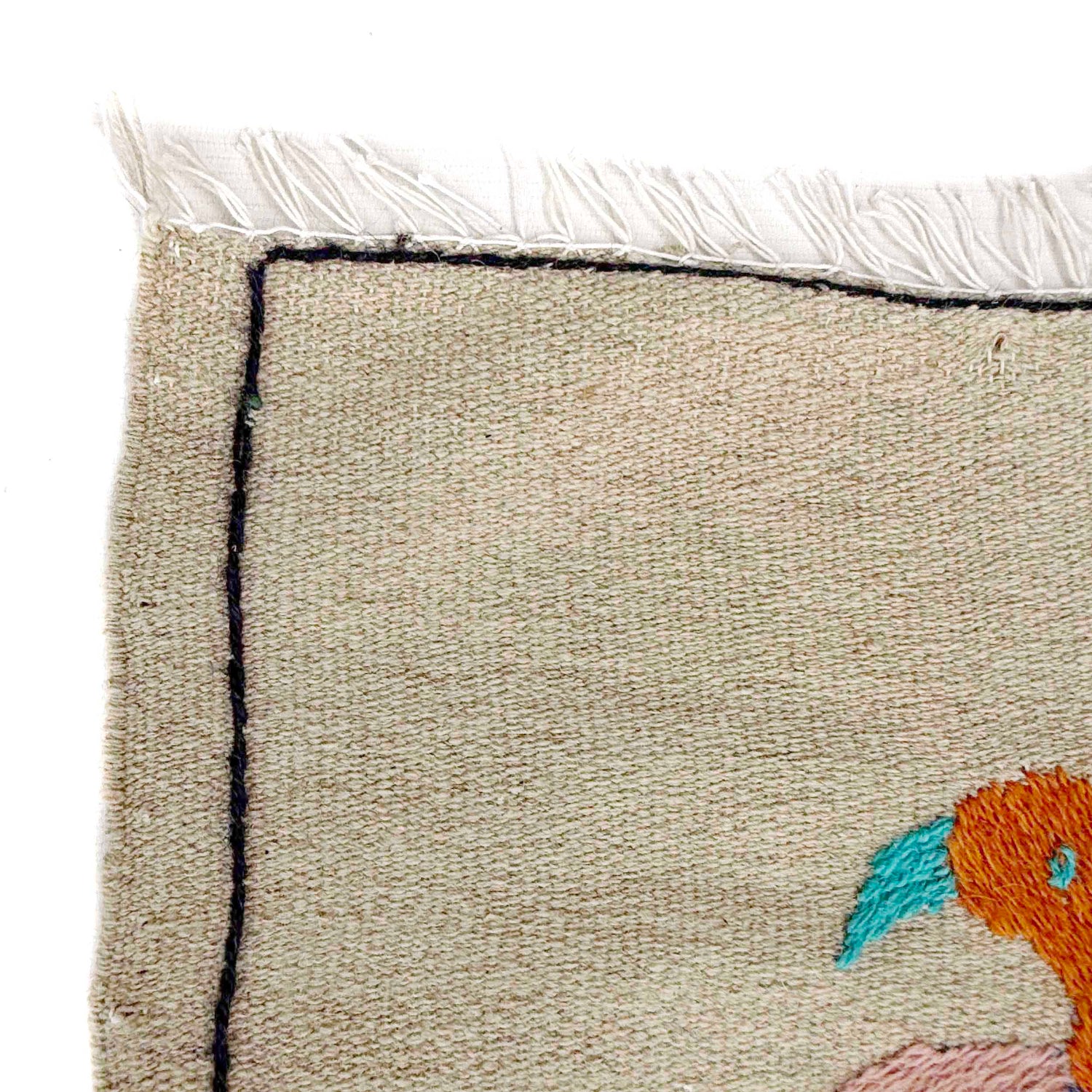 Hand Knotted Embroidery Kelim 3' 8" x 6' 2" ft / 113 x 189 cm - No. P36868