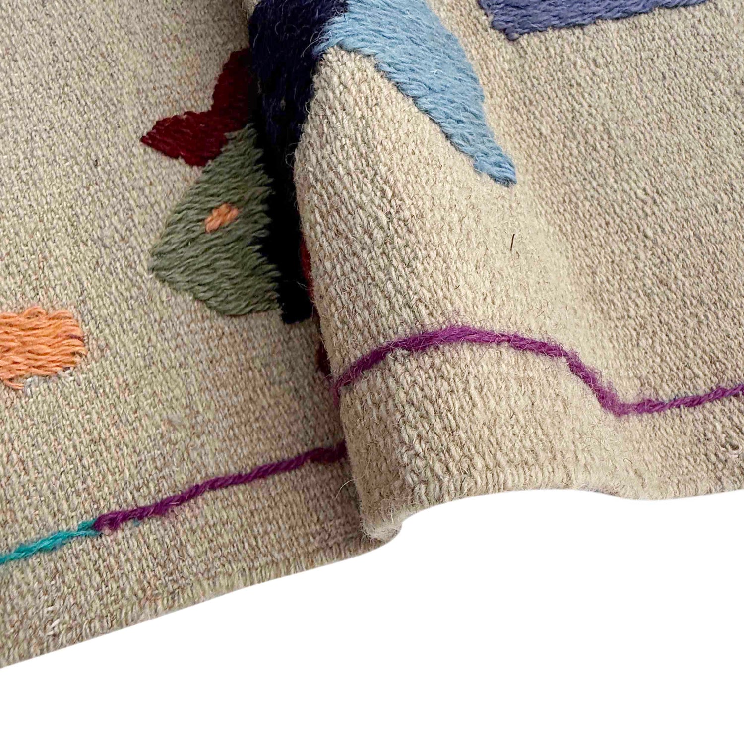 Hand Knotted Embroidery Kelim 3' 8" x 6' 2" ft / 113 x 189 cm - No. P36868