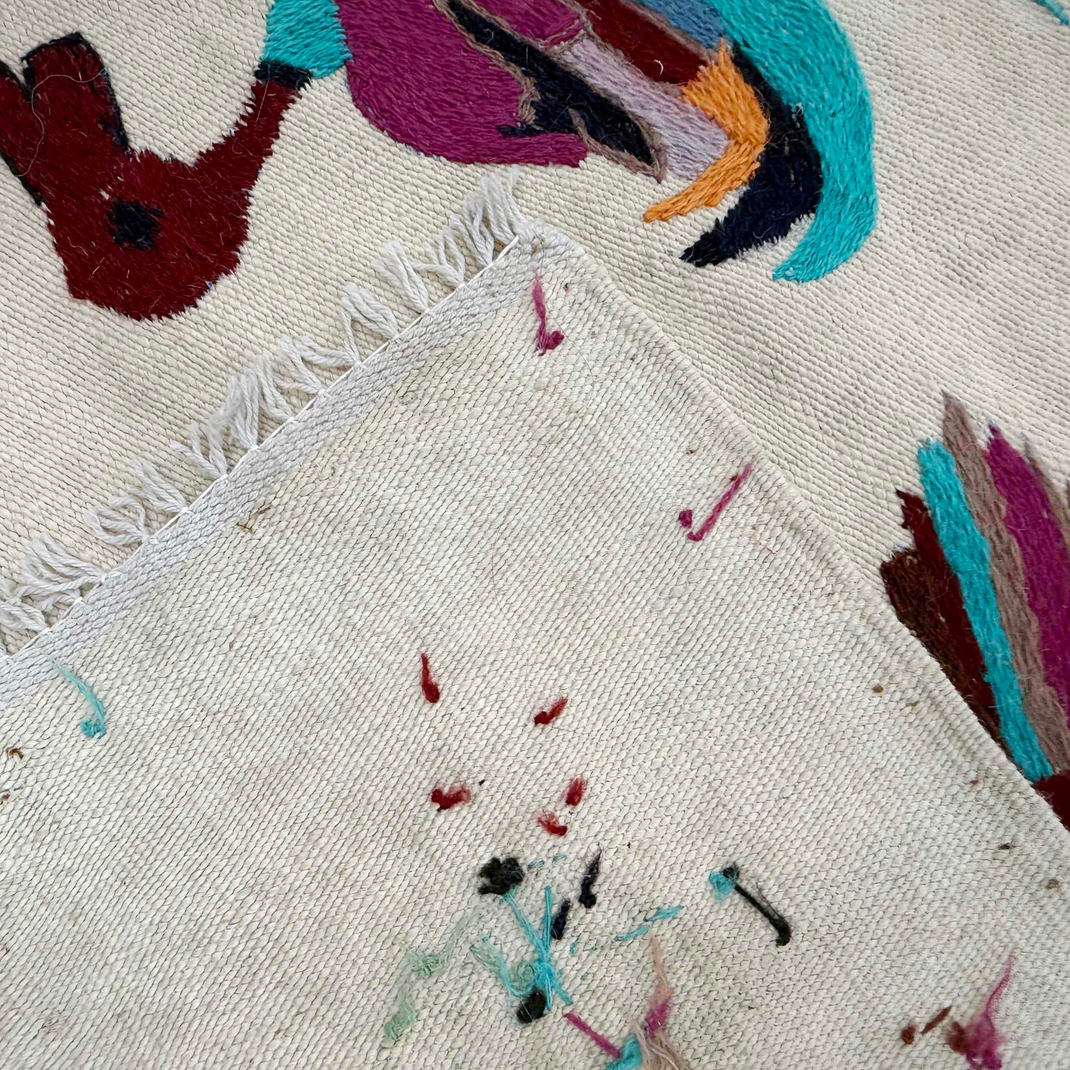 Hand Knotted Embroidery Kelim 3' 1" x 5' 4" ft / 95 x 162 cm - No. P36869