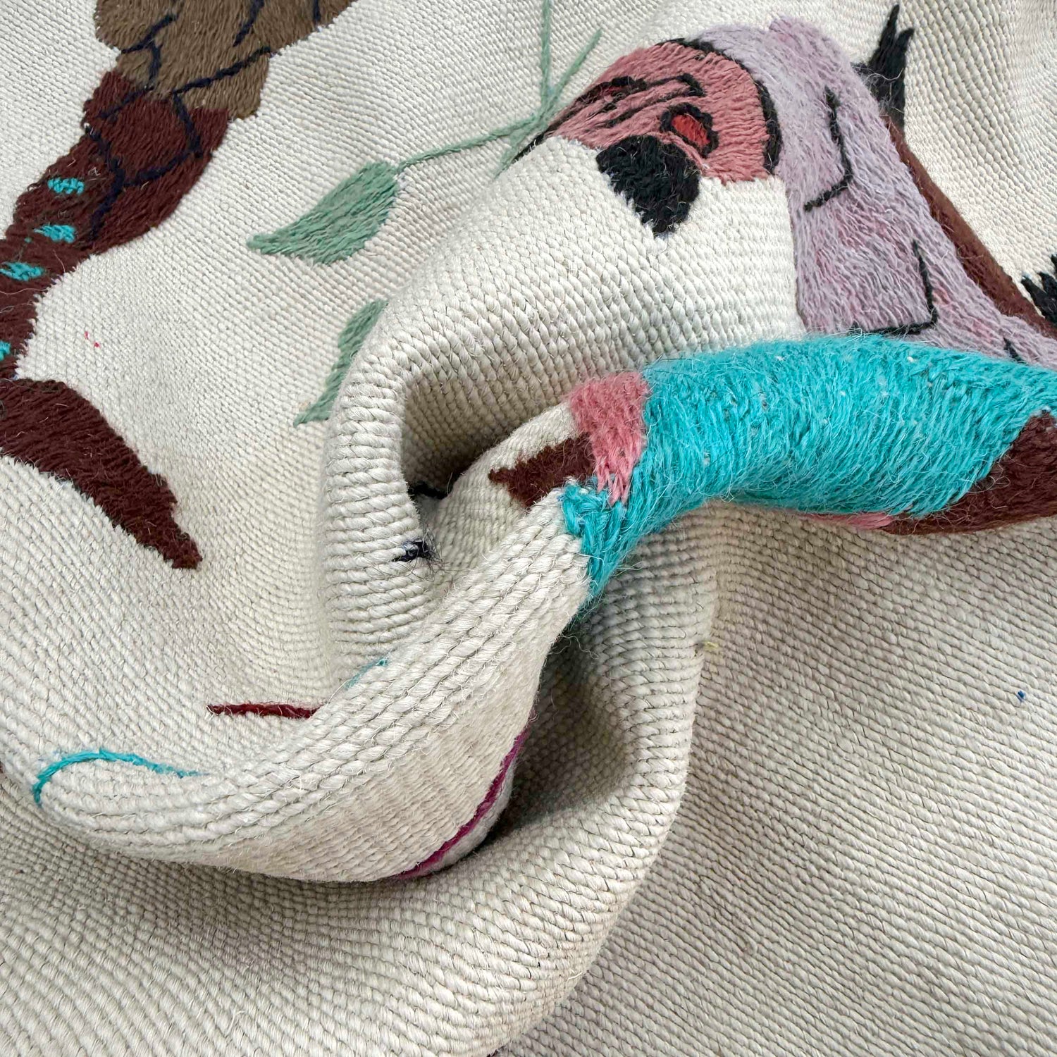 Hand Knotted Embroidery Kelim 3' 1" x 5' 4" ft / 95 x 162 cm - No. P36869