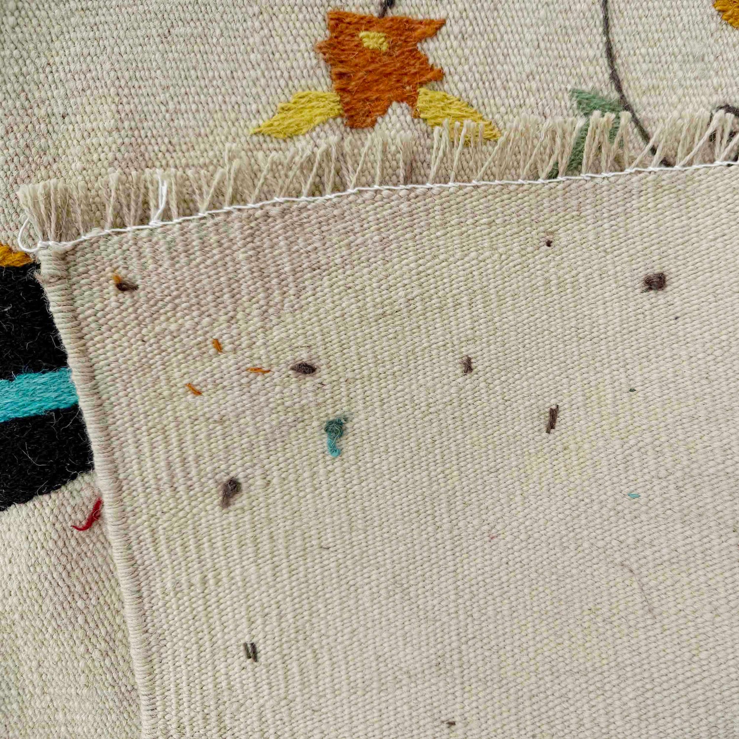 Hand Made Embroidery Kilim 3' 4" x 6' 7" ft / 102 x 200 cm - No. P36870