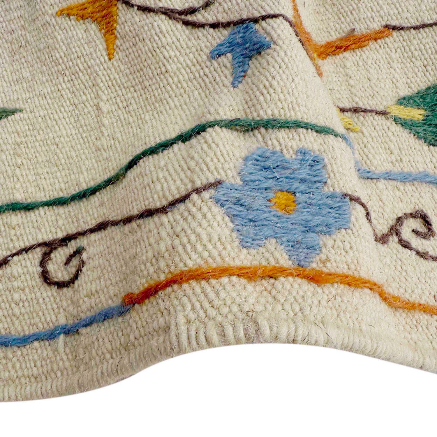 Hand Made Embroidery Kilim 3' 4" x 6' 7" ft / 102 x 200 cm - No. P36870