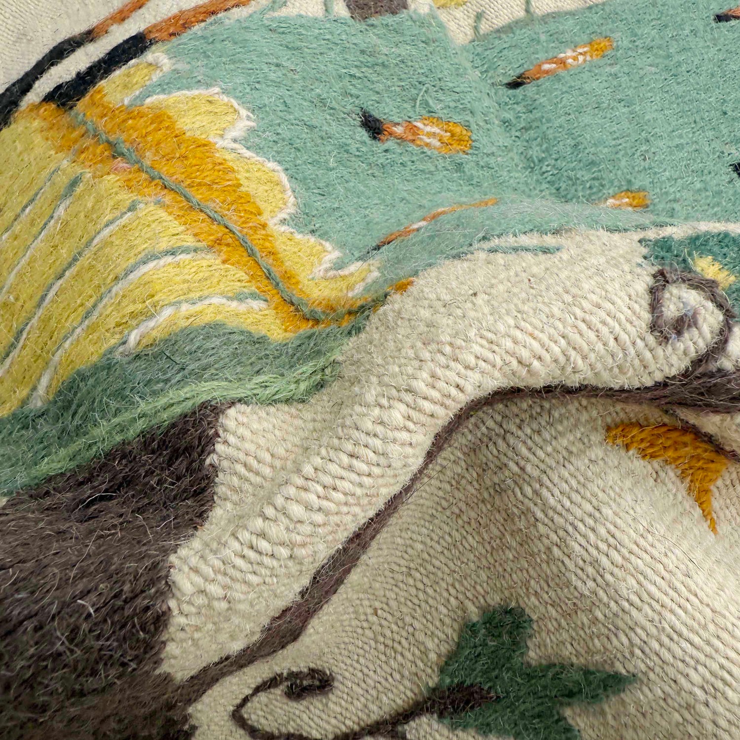 Hand Made Embroidery Kilim 3' 4" x 6' 7" ft / 102 x 200 cm - No. P36870